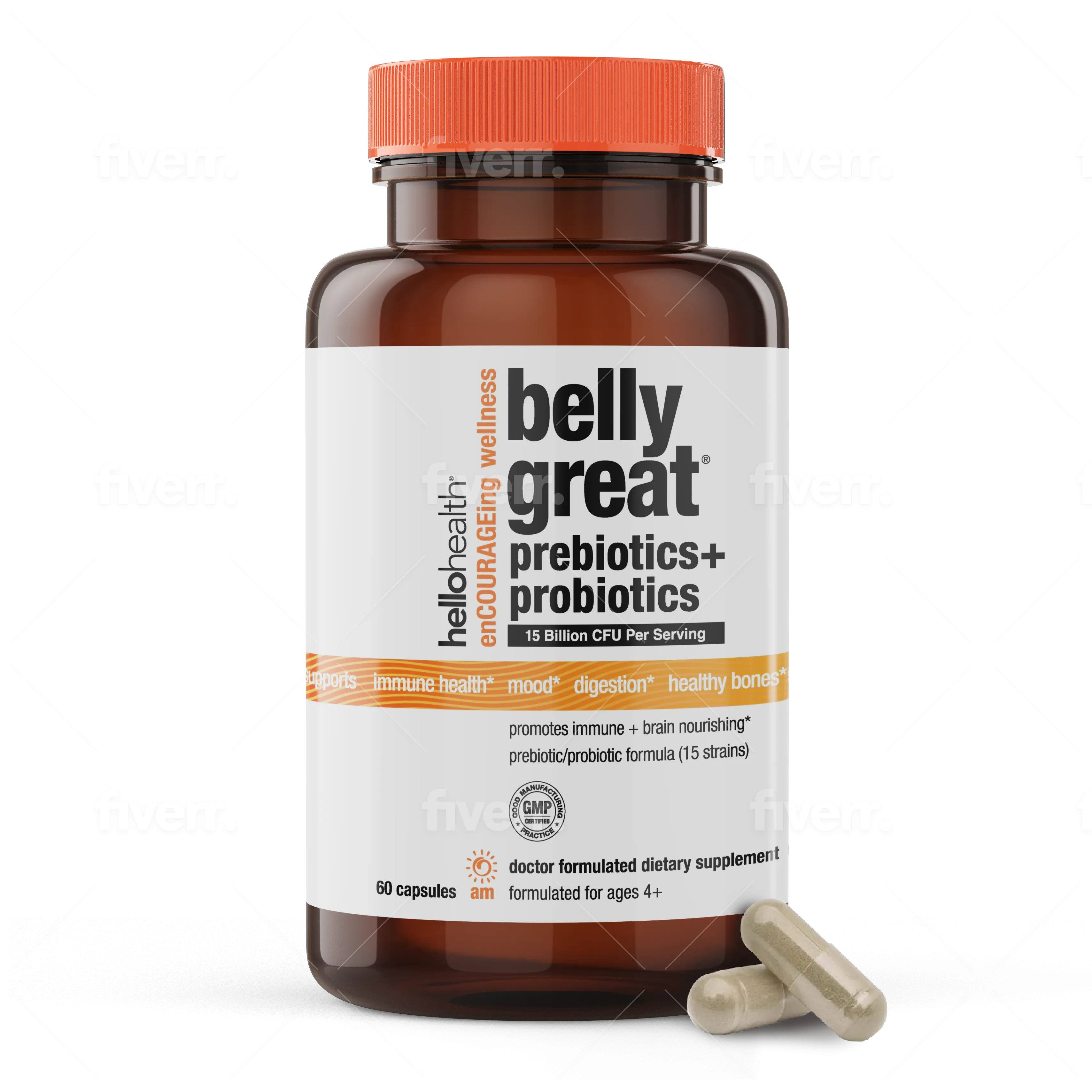 15-in-1 Pre-Probiotics + D3 + Methylfolate capsules - Belly Great - Image 4