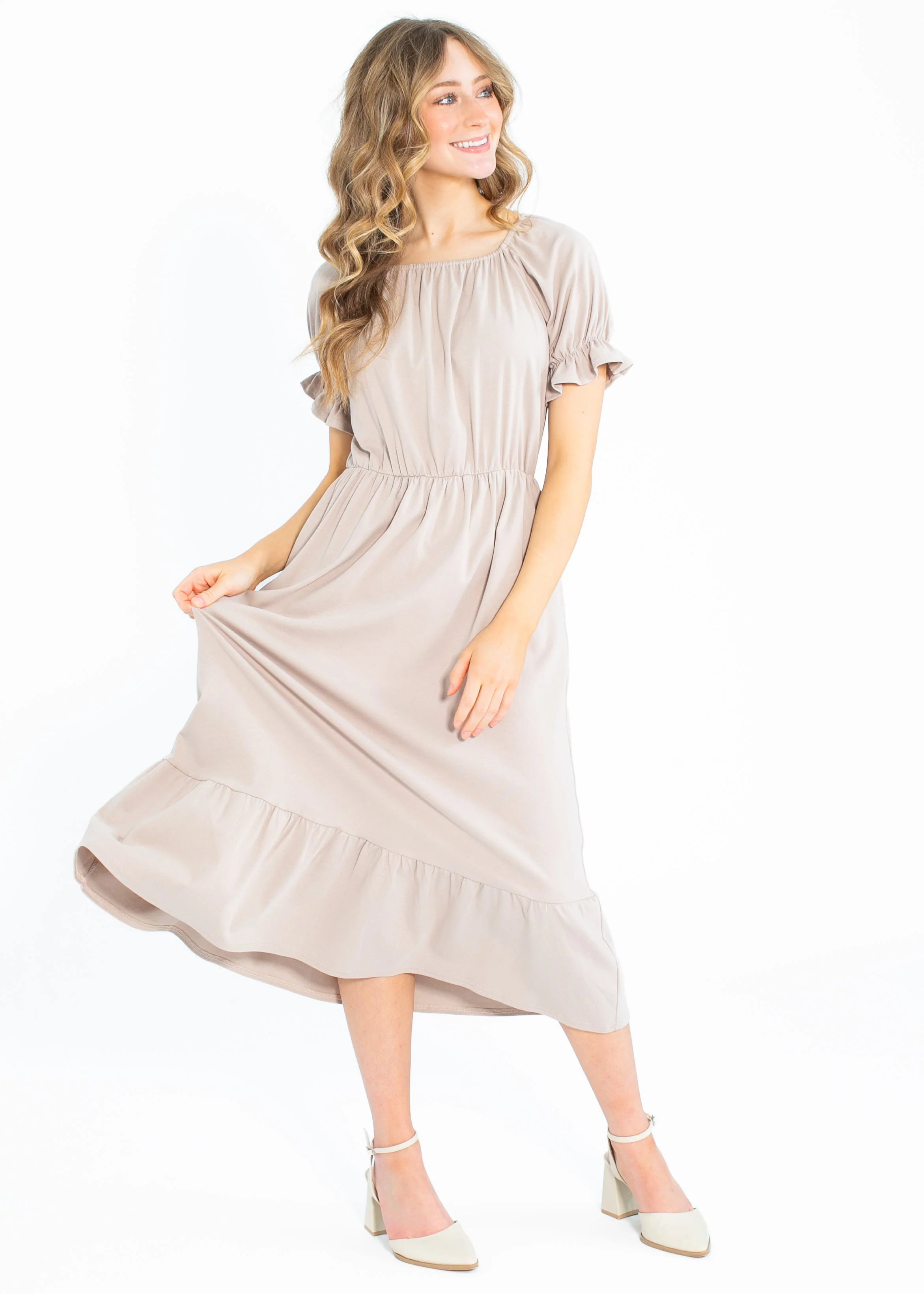 Amy Puff Sleeve Midi Dress - Image 12
