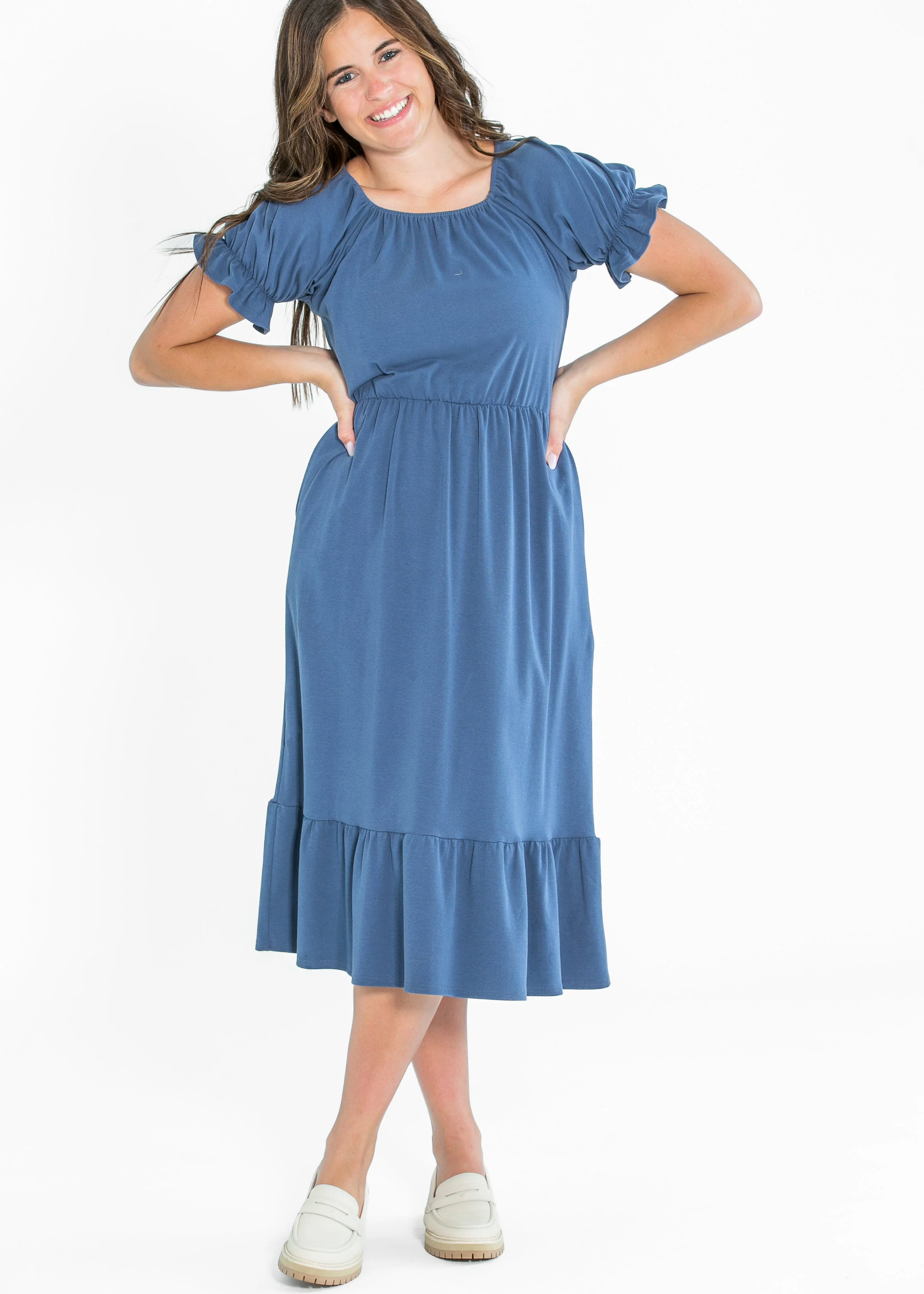 Amy Puff Sleeve Midi Dress - Image 13