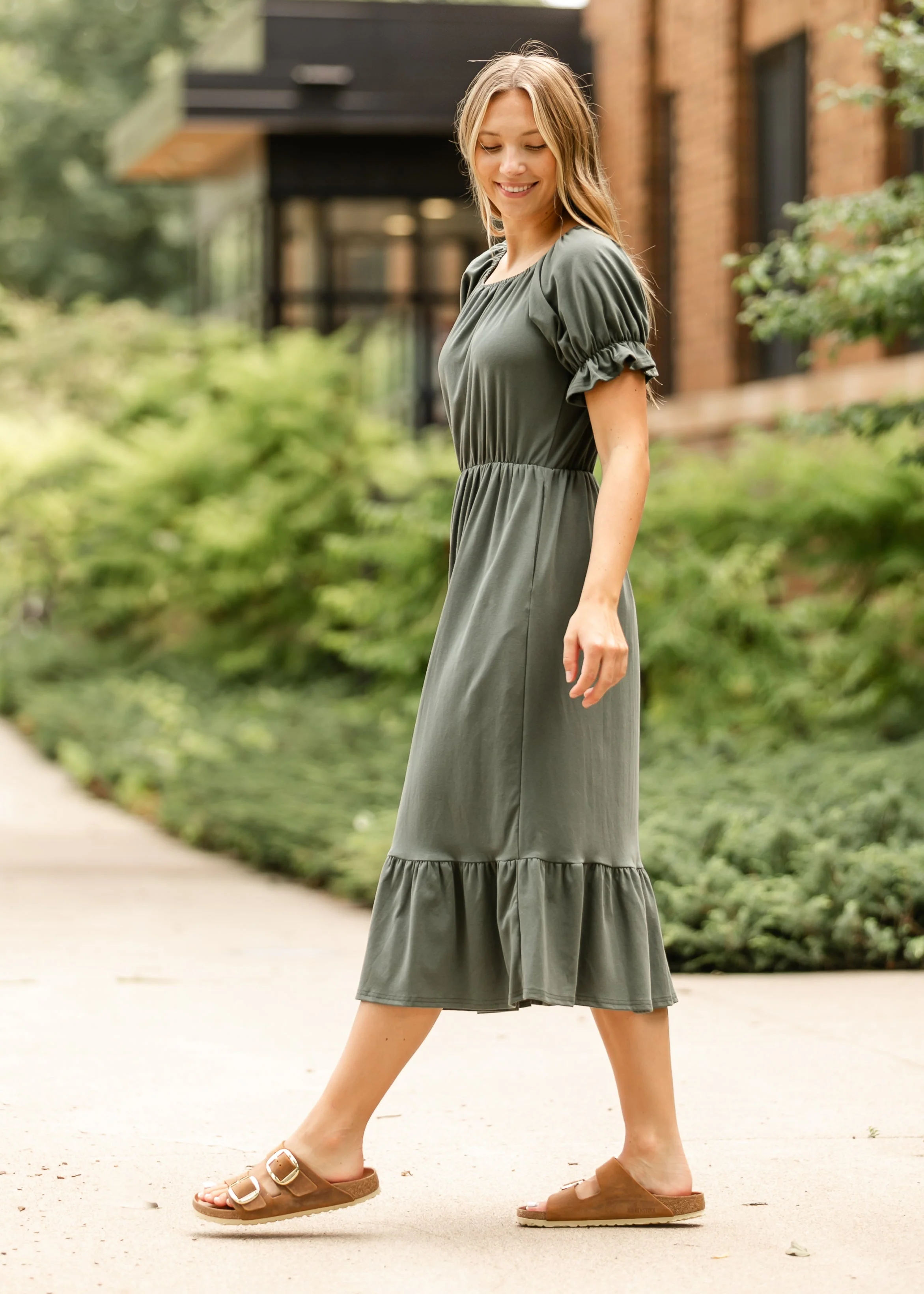 Amy Puff Sleeve Midi Dress - Image 5