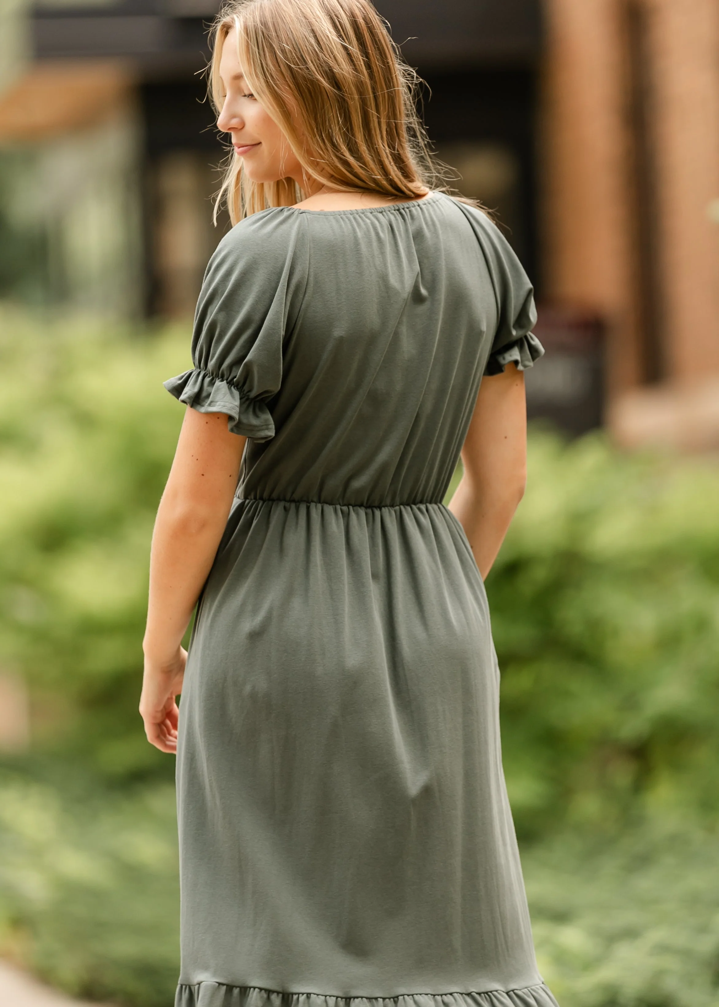 Amy Puff Sleeve Midi Dress - Image 8