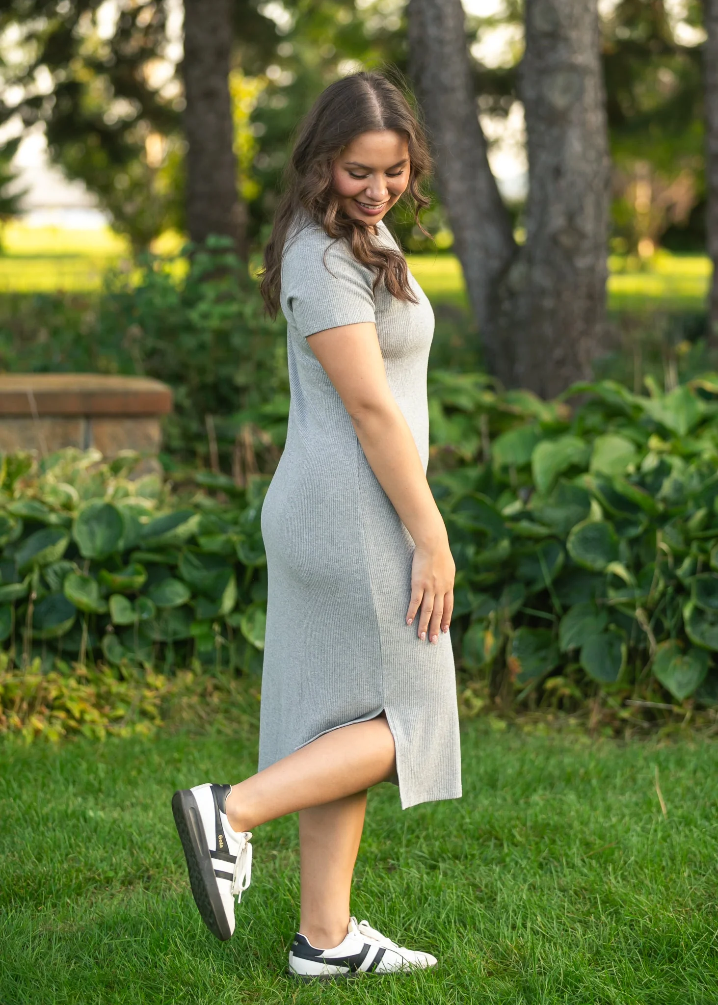 Baylor Gray Ribbed T-shirt Dress - Image 10
