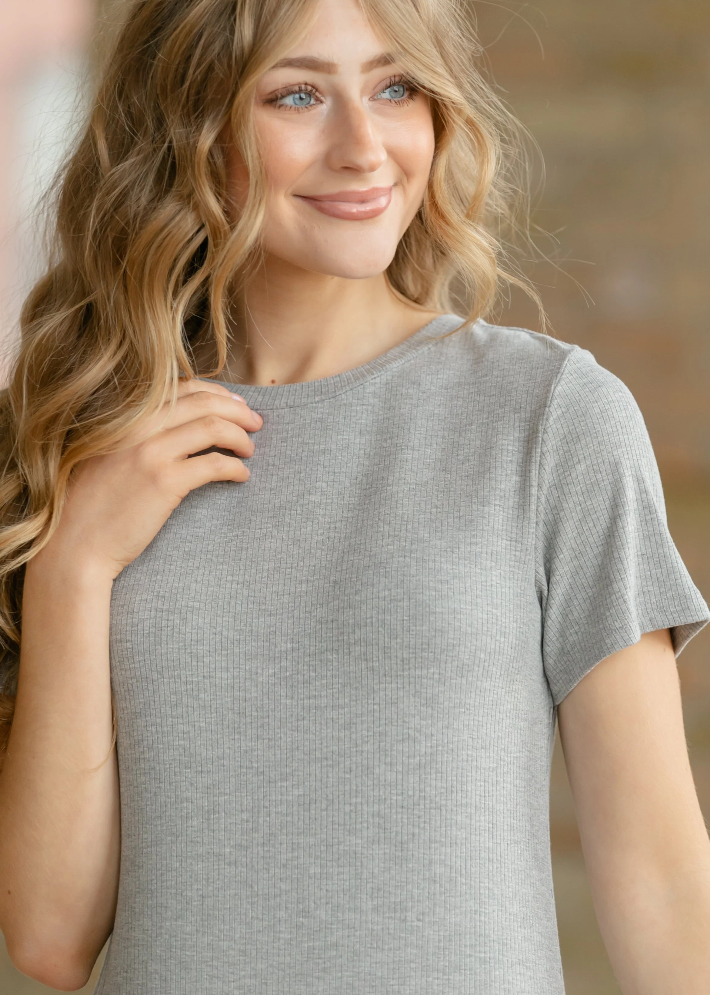 Baylor Gray Ribbed T-shirt Dress - Image 6