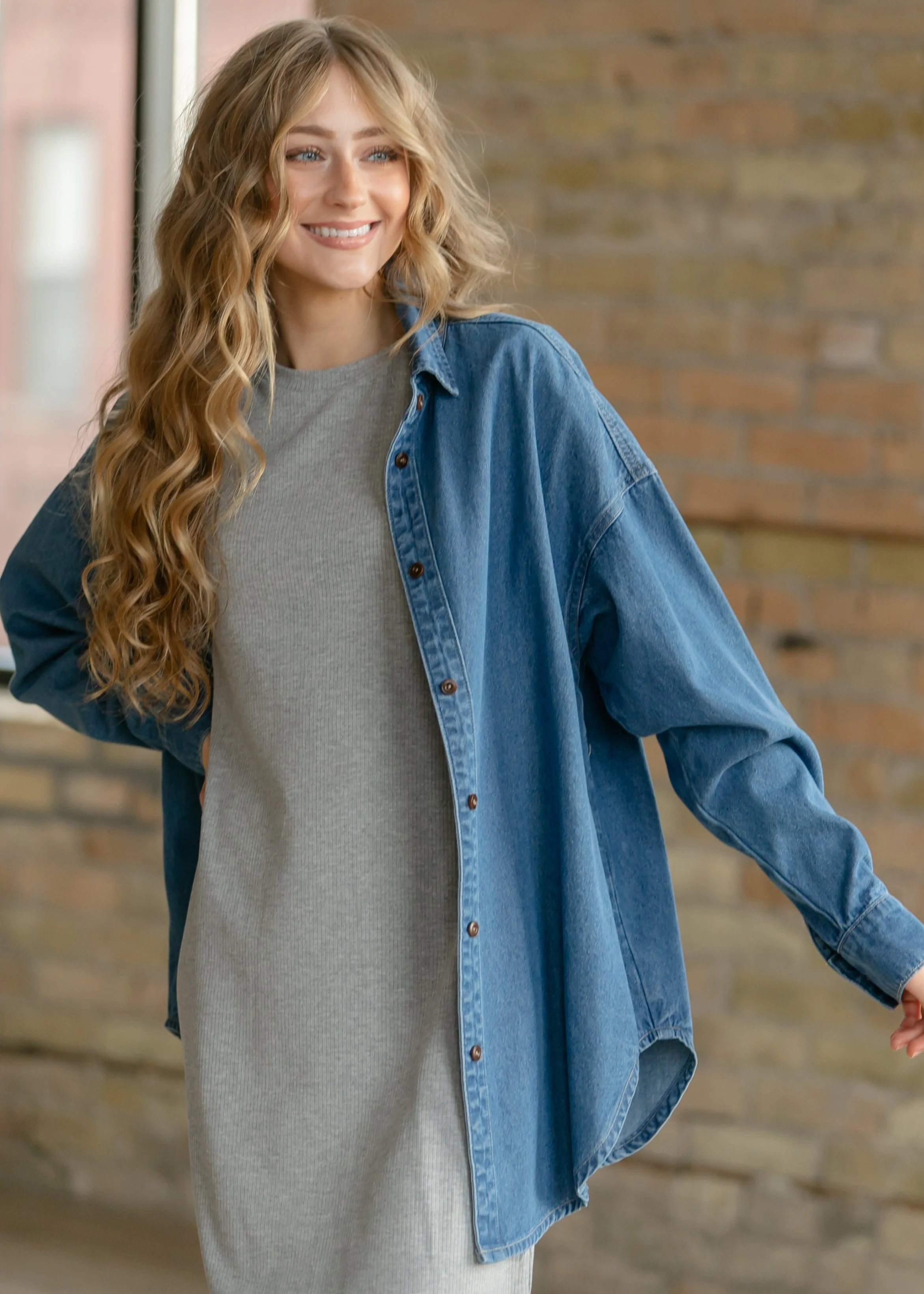 Baylor Gray Ribbed T-shirt Dress - Image 7