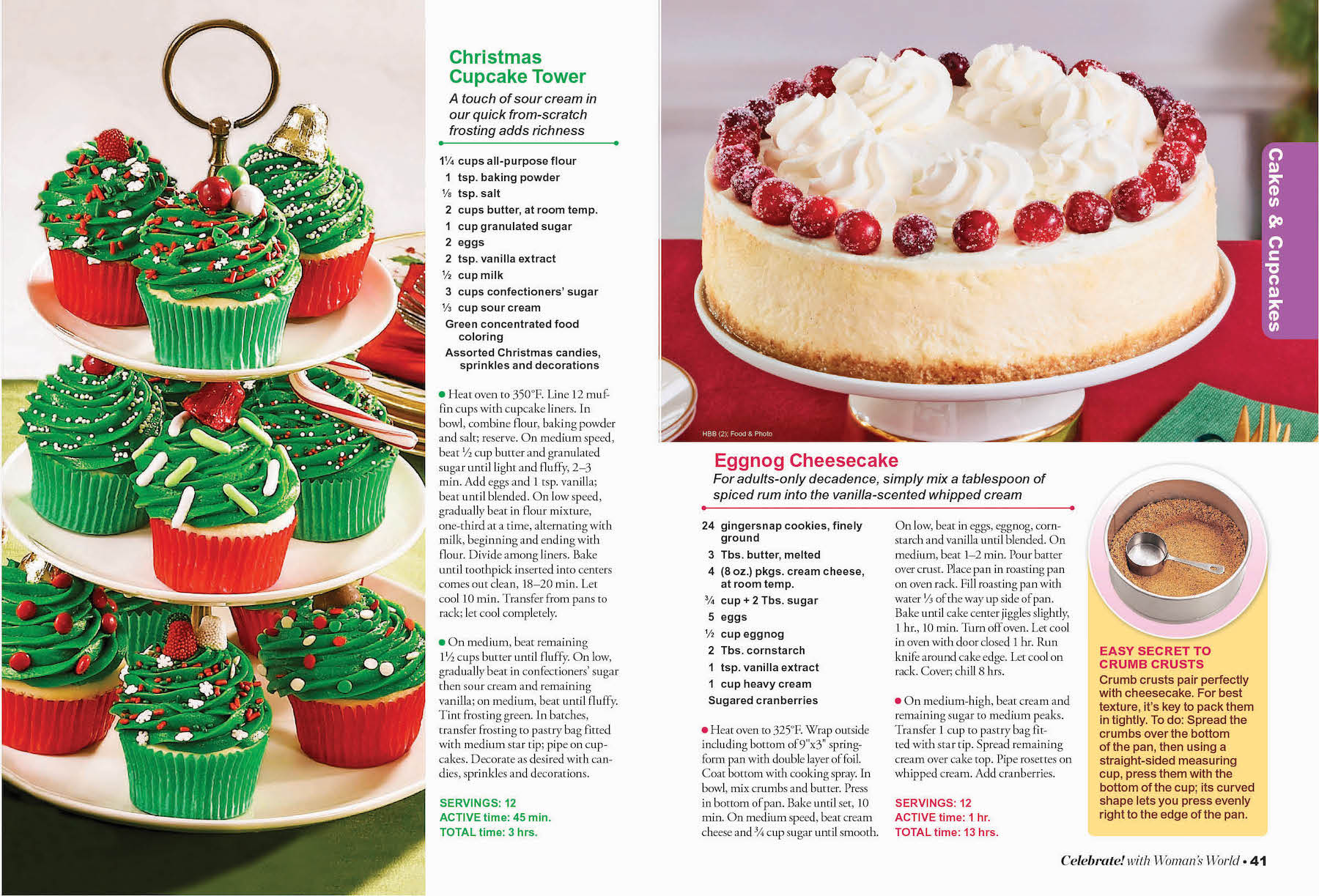Celebrate With Woman's World - Christmas Treats & More: 113 Recipes, Festive Cakes, Brownies, Cookies, Bars, Mini Treats, Snowmen Cupcakes, Holiday Breads, Pies, Easy & Quick Gift Ideas! - Image 3