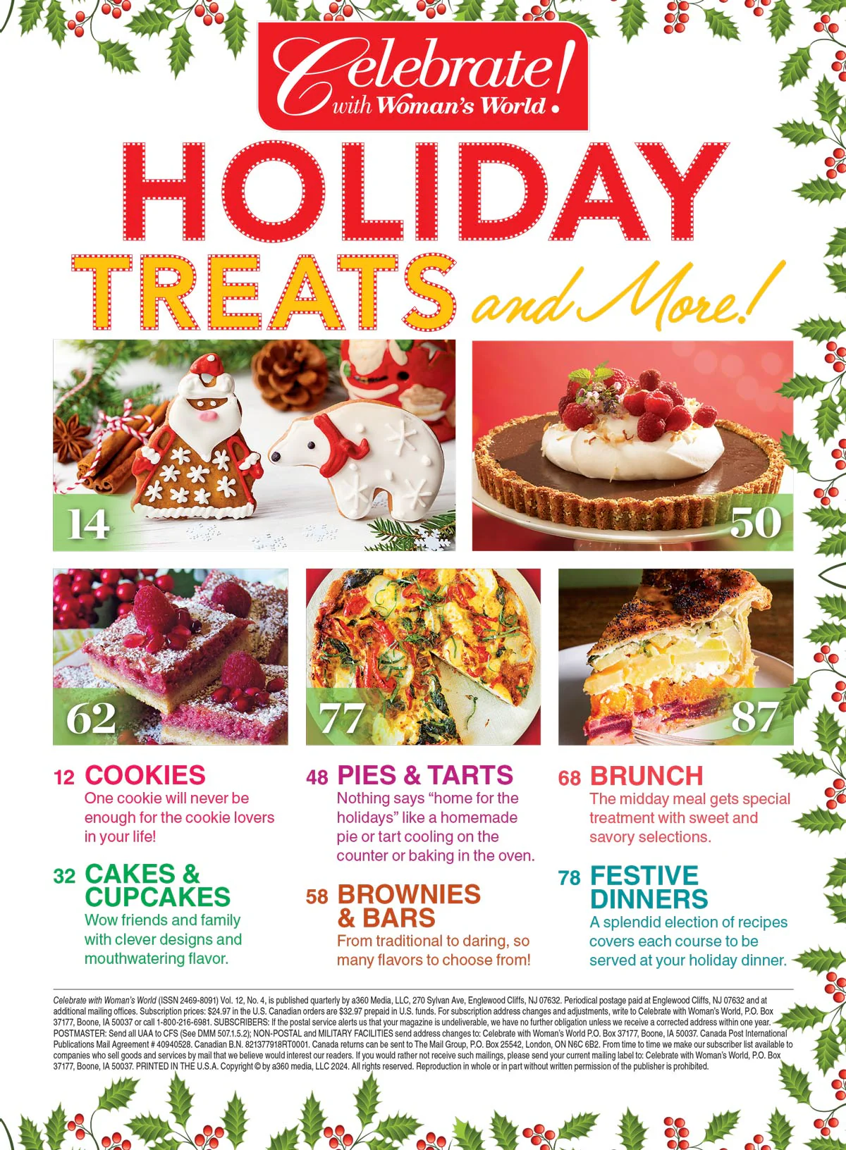 Celebrate With Woman's World - Holiday Treats & More: 98 Recipes, Cookies, Cakes, Cupcakes, Pies, Tarts, Brownies, Bars, Brunch, Festive Dinner, Candies, Clever Designs, Holiday Gift Guide & More! - Image 3