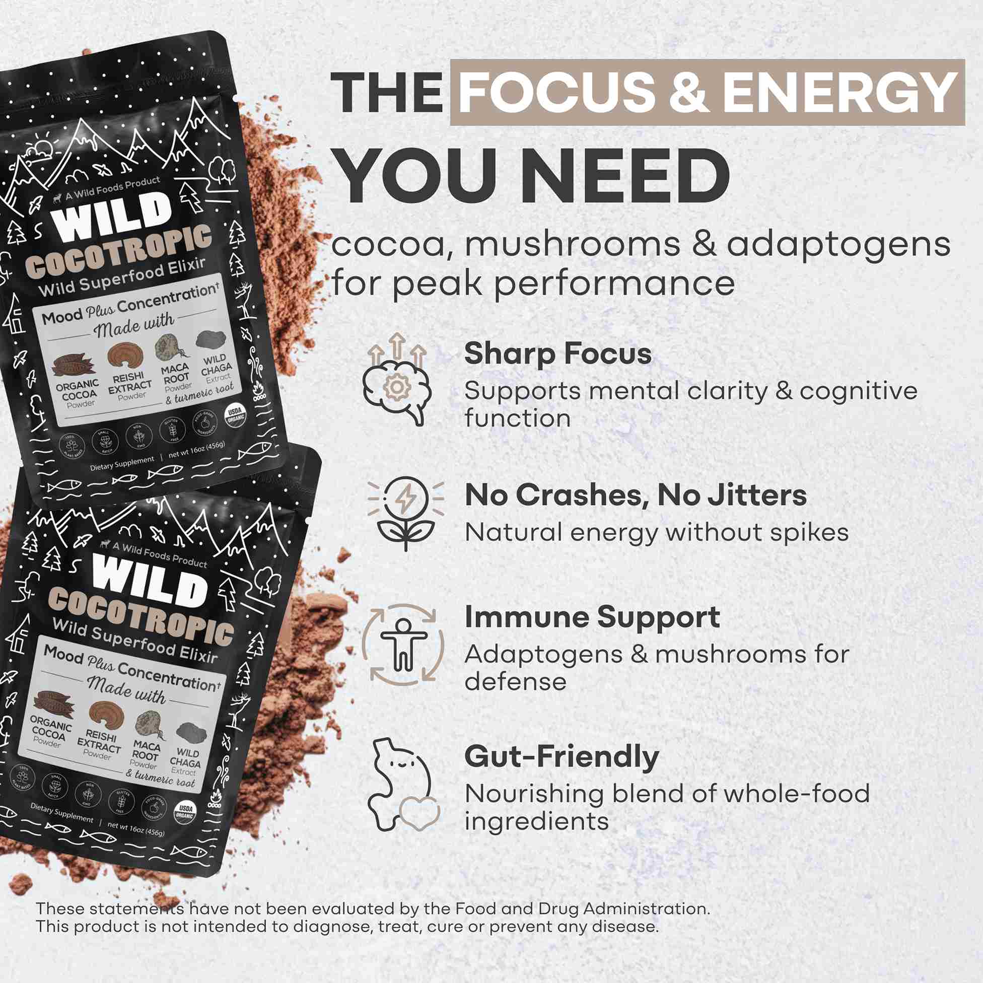 CocoTropic, 32 servings – Organic Mushroom Mix for Energy & Focus - Image 3