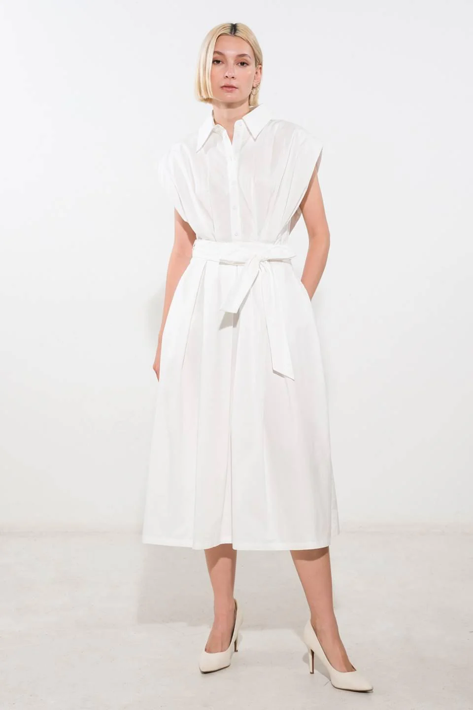 DEEPER CONNECTION WOVEN MIDI DRESS - Image 4