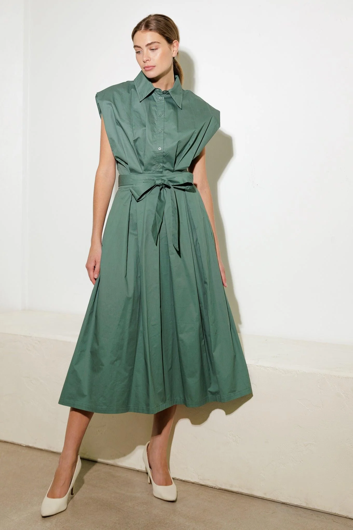 DEEPER CONNECTION WOVEN MIDI DRESS - Image 8