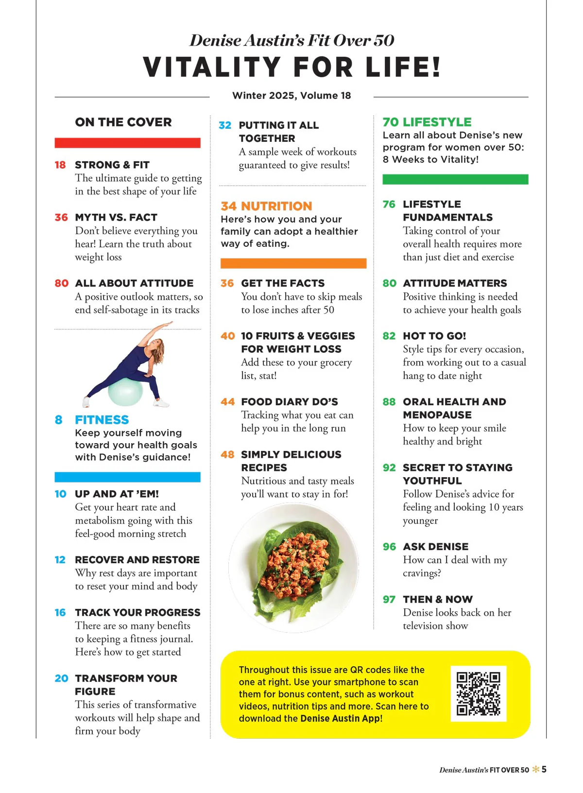 Denise Austin's Fit Over 50 - Vitality For Life! Winter 2025: Guide To Best Shape Of Your Life, Workouts, Weight Loss Myth Vs. Fact, Secrets To Staying Young, Positive Mindset, Nutrition Tips & More! - Image 3