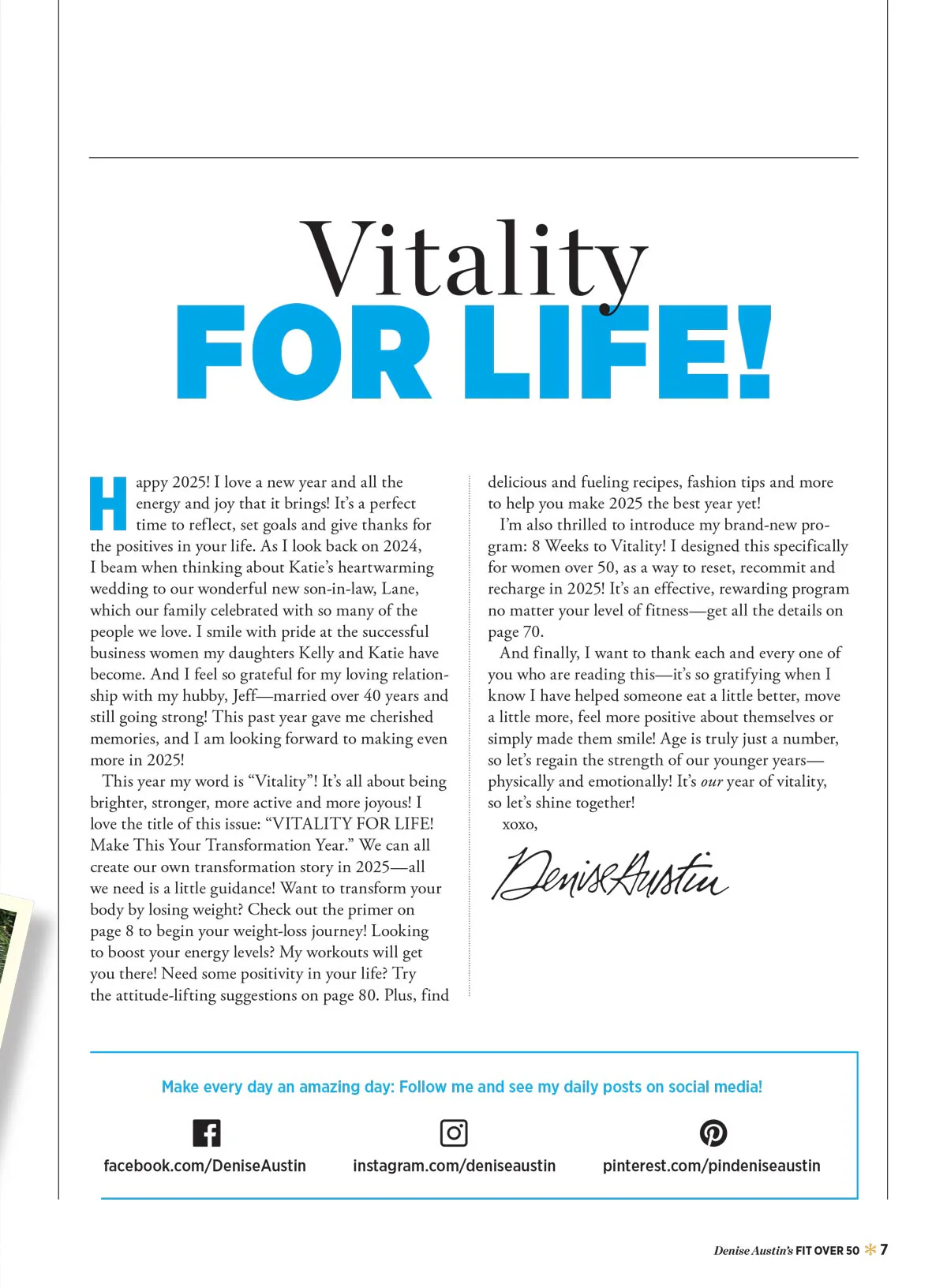 Denise Austin's Fit Over 50 - Vitality For Life! Winter 2025: Guide To Best Shape Of Your Life, Workouts, Weight Loss Myth Vs. Fact, Secrets To Staying Young, Positive Mindset, Nutrition Tips & More! - Image 4