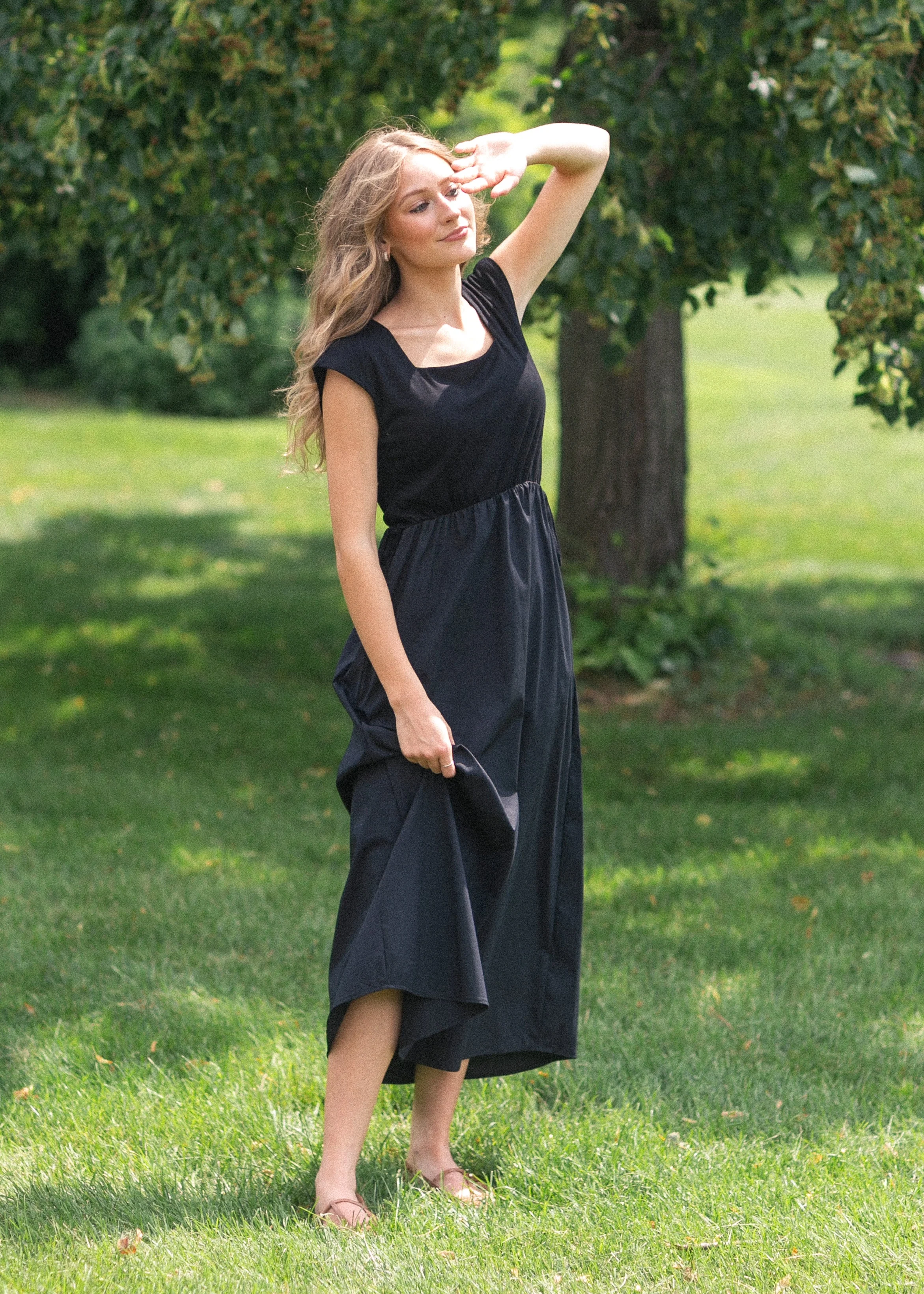 Eleanor Black A-line Maxi Dress - Image 10
