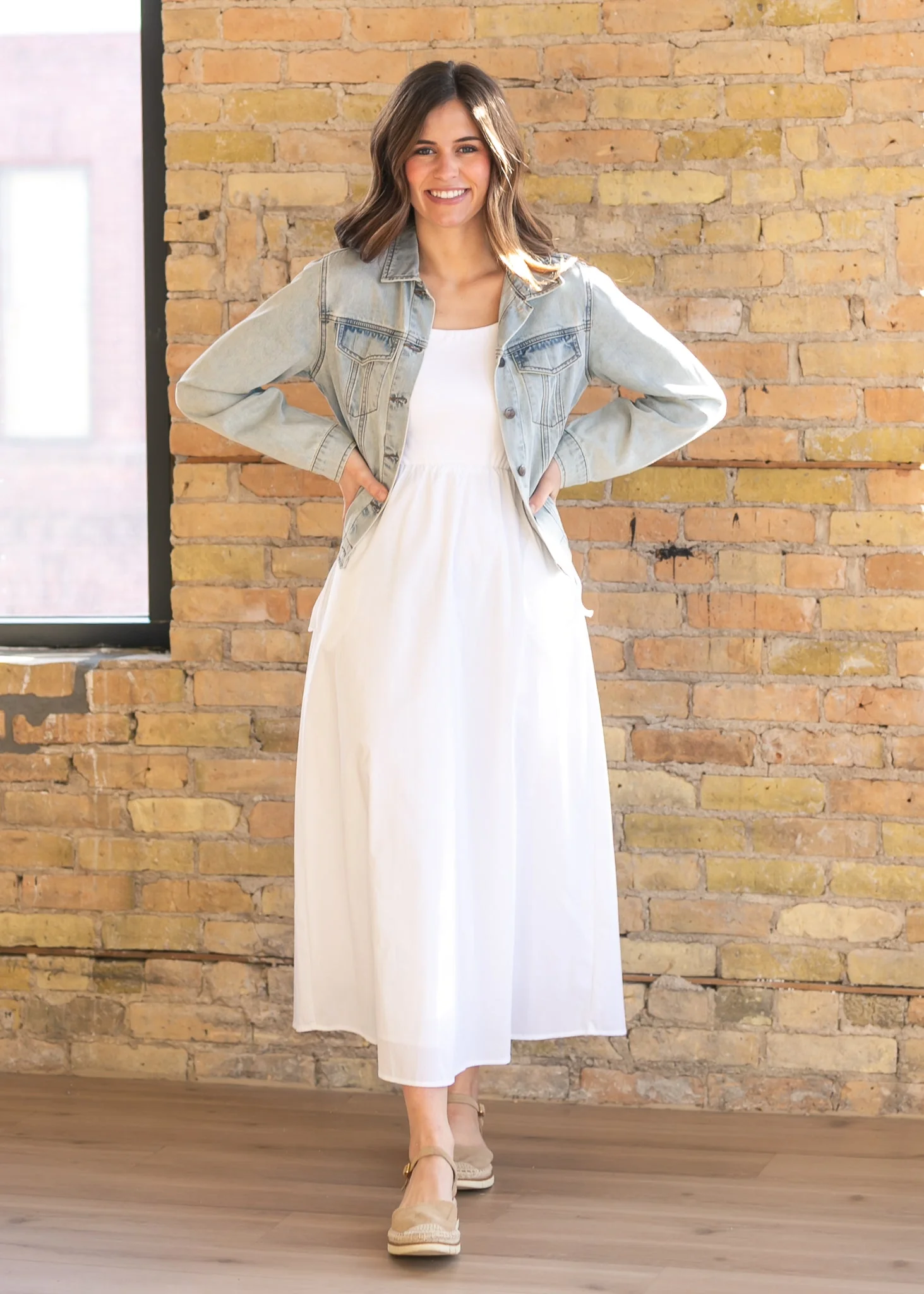 Eleanor White A-line Maxi Dress - Image 11