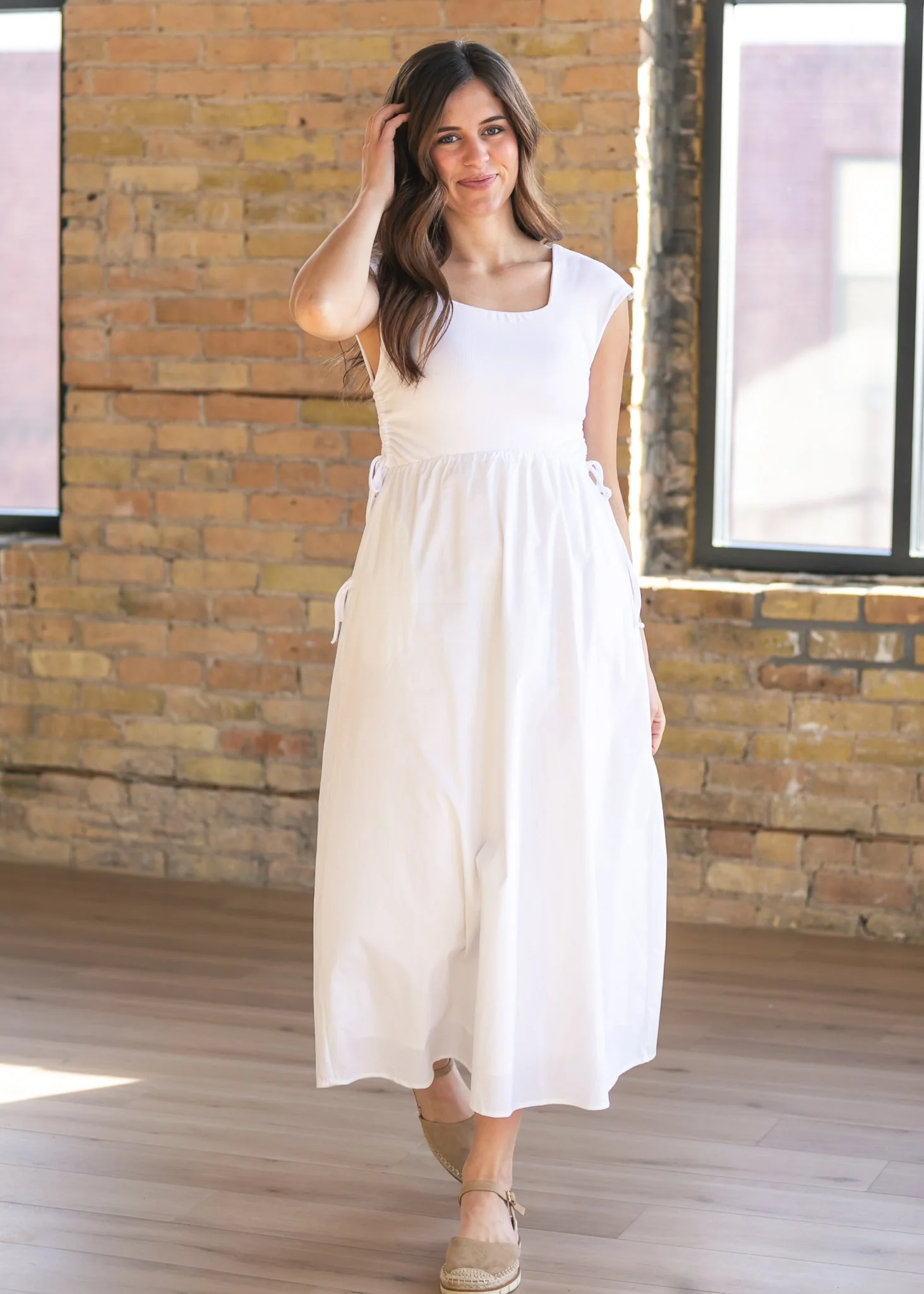 Eleanor White A-line Maxi Dress - Image 5