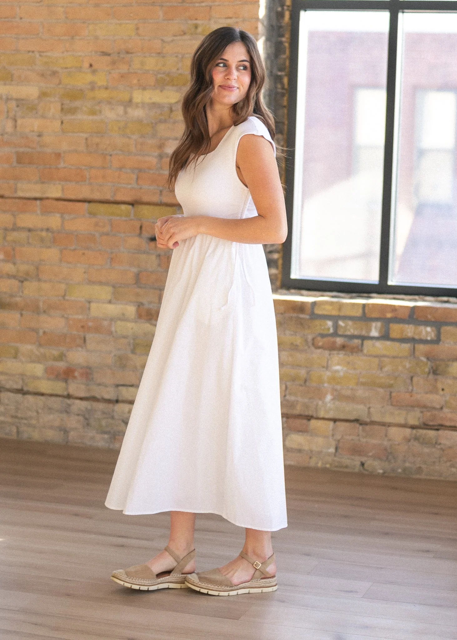 Eleanor White A-line Maxi Dress - Image 8