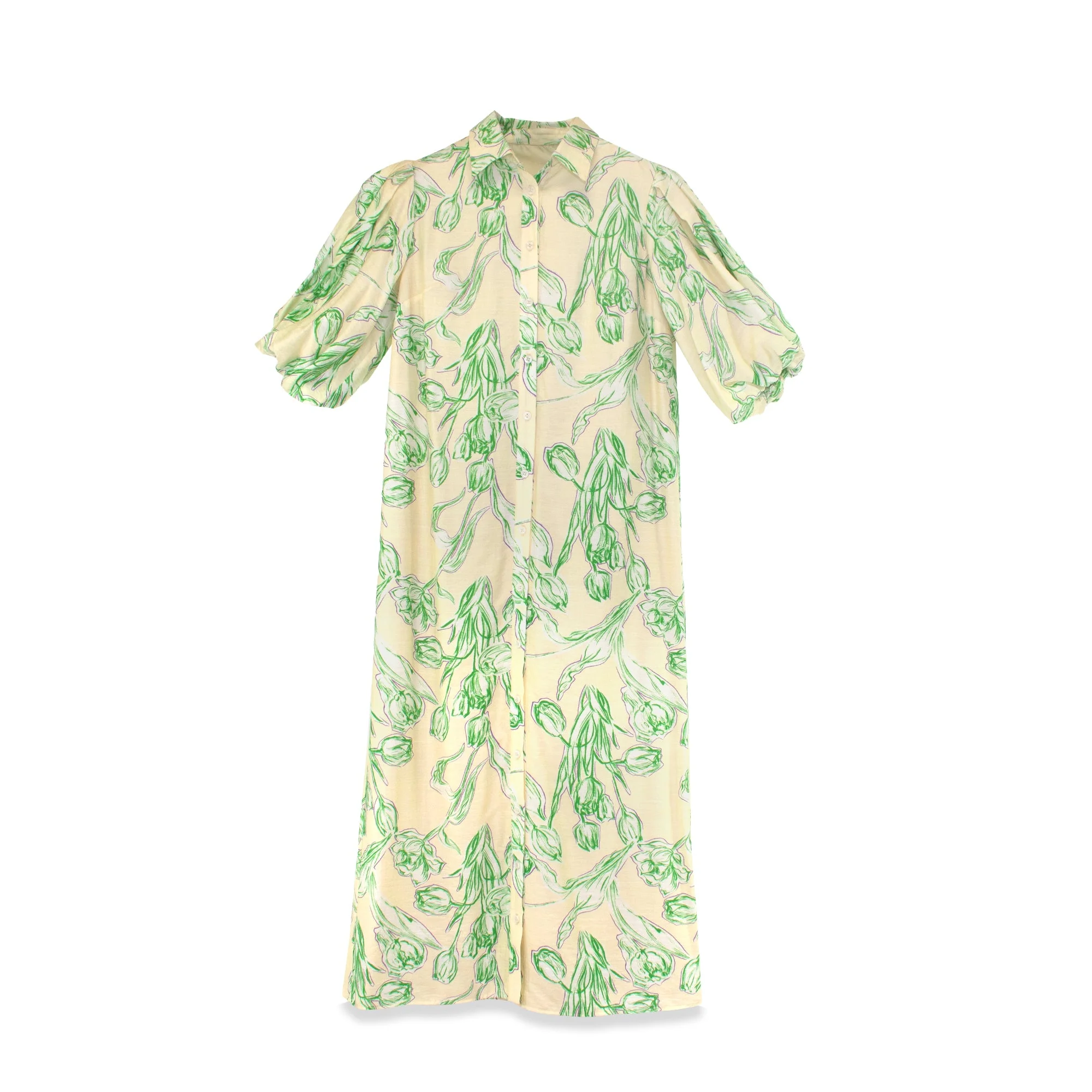 FLORAL LINEN DRESS - Image 7