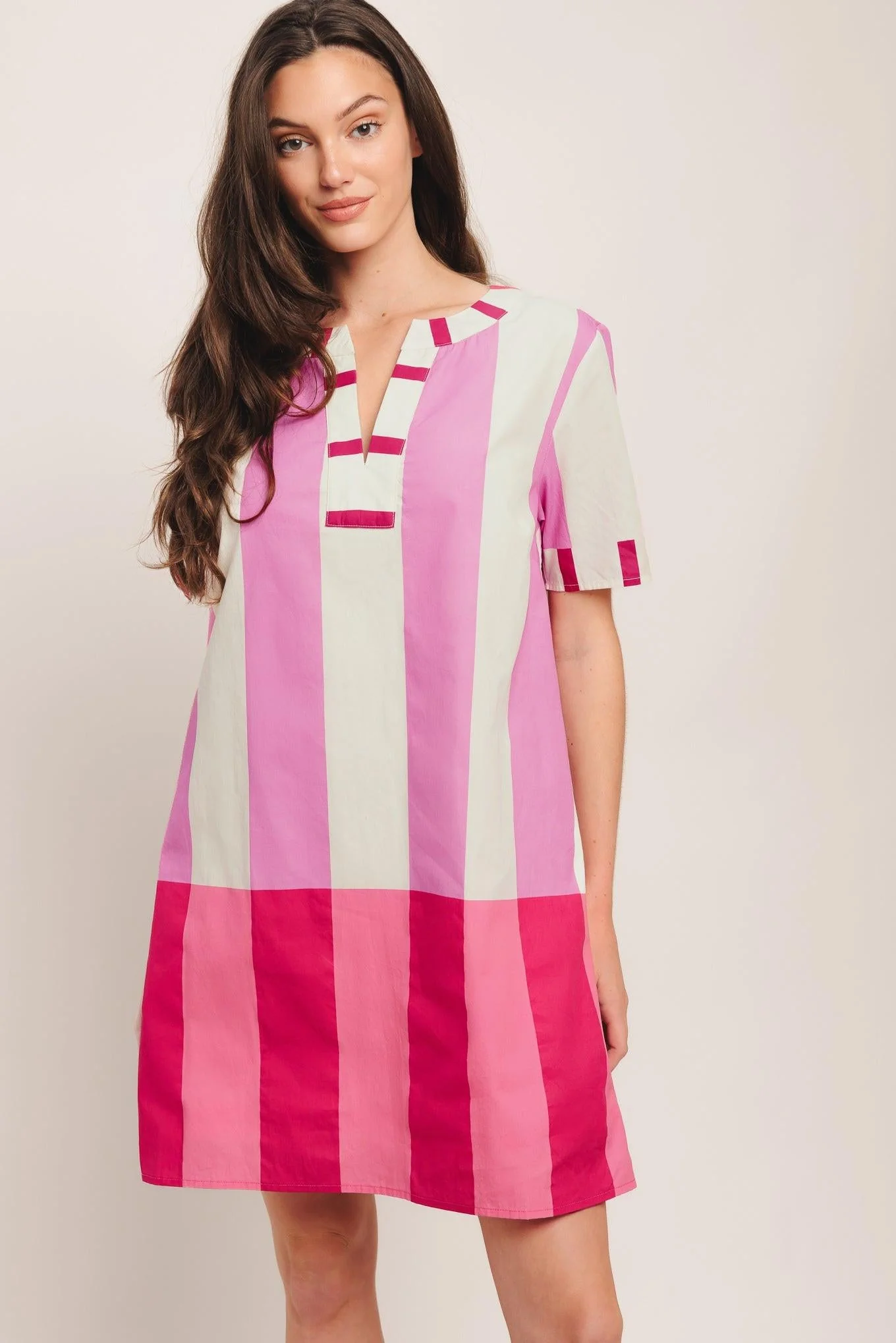 FRESH PINK WOVEN MINI DRESS - Image 5