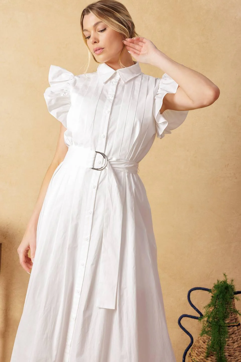GLIMPSE IN TIME WOVEN MIDI DRESS - Image 13