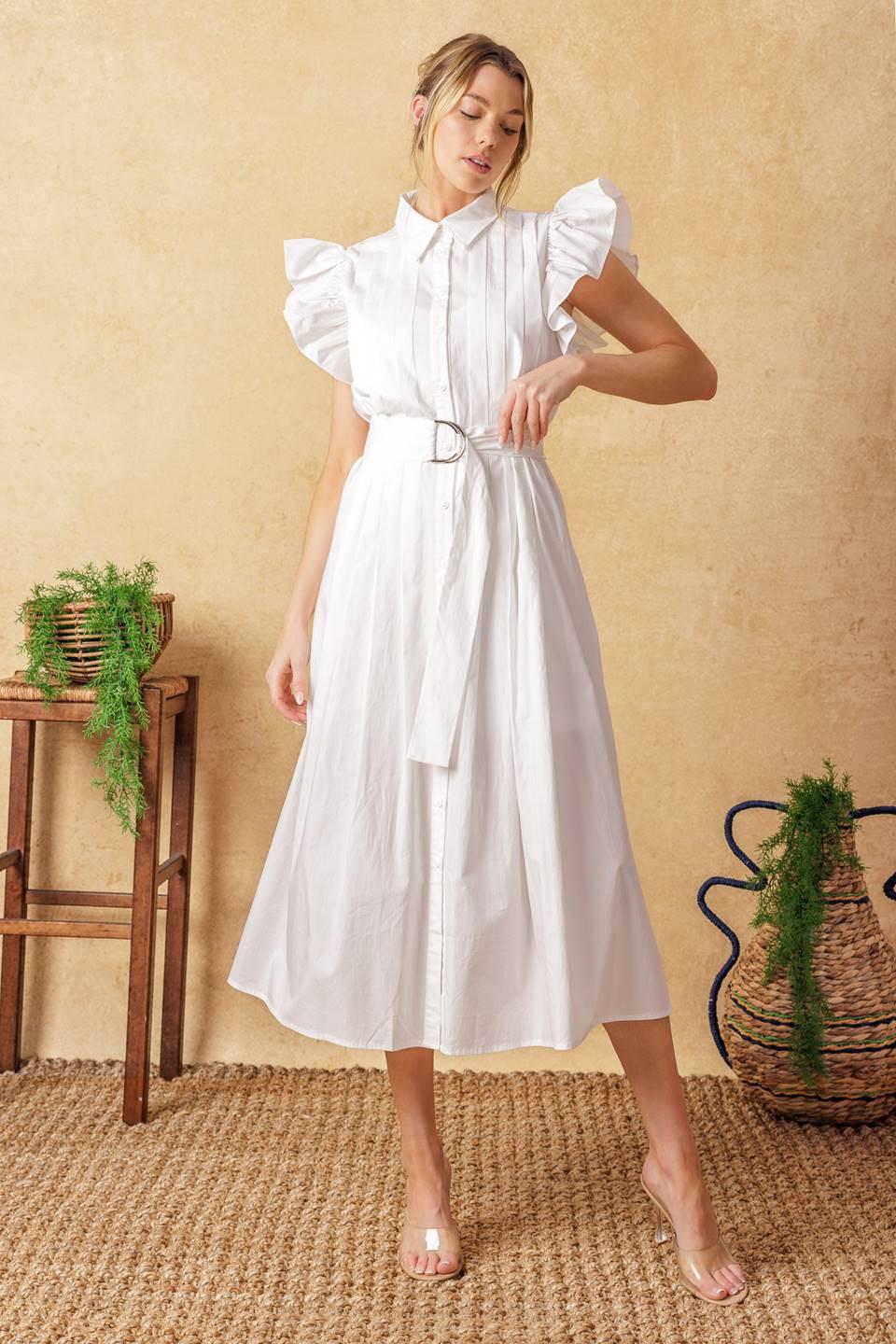 GLIMPSE IN TIME WOVEN MIDI DRESS - Image 17
