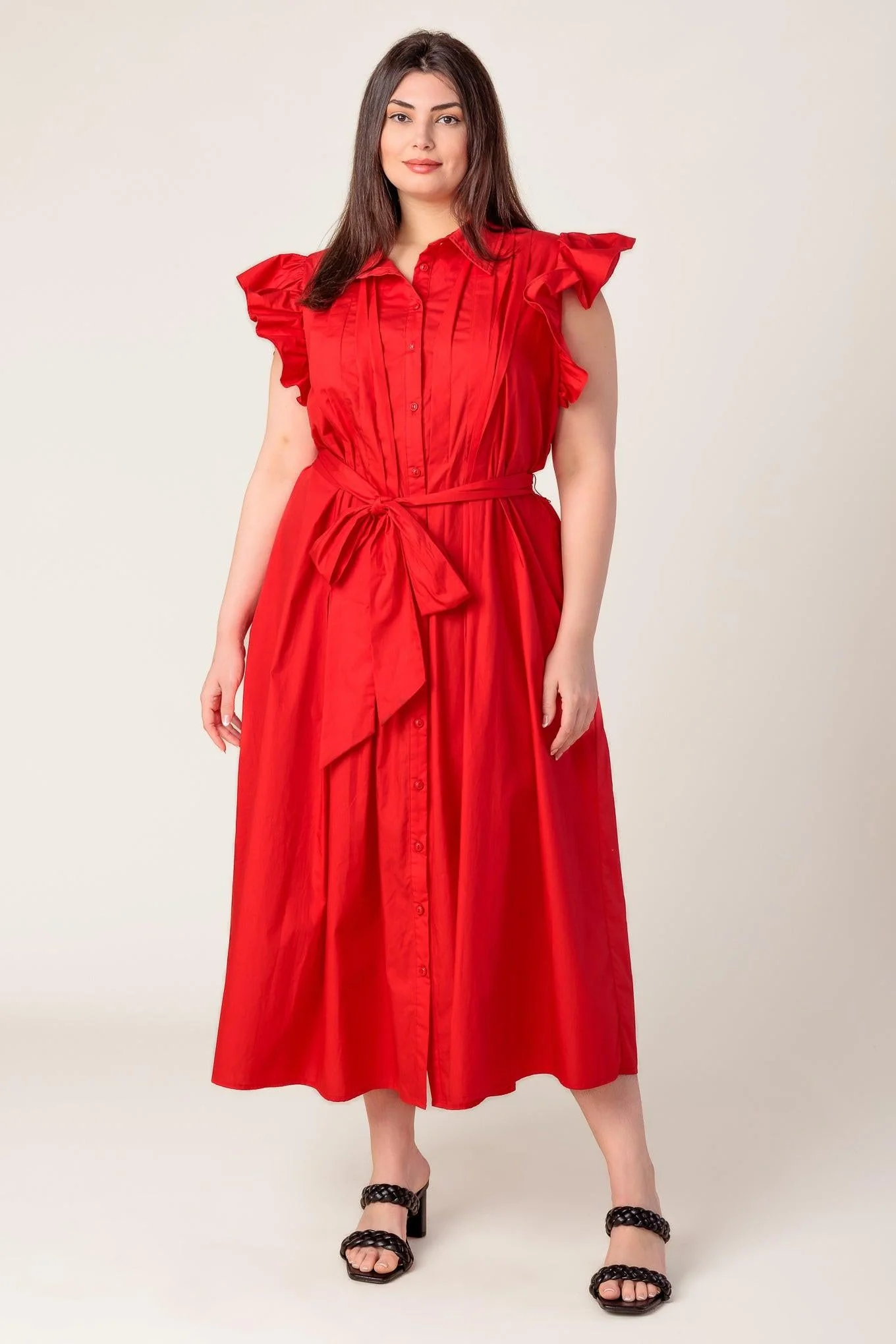 GLIMPSE IN TIME WOVEN MIDI DRESS - Image 20
