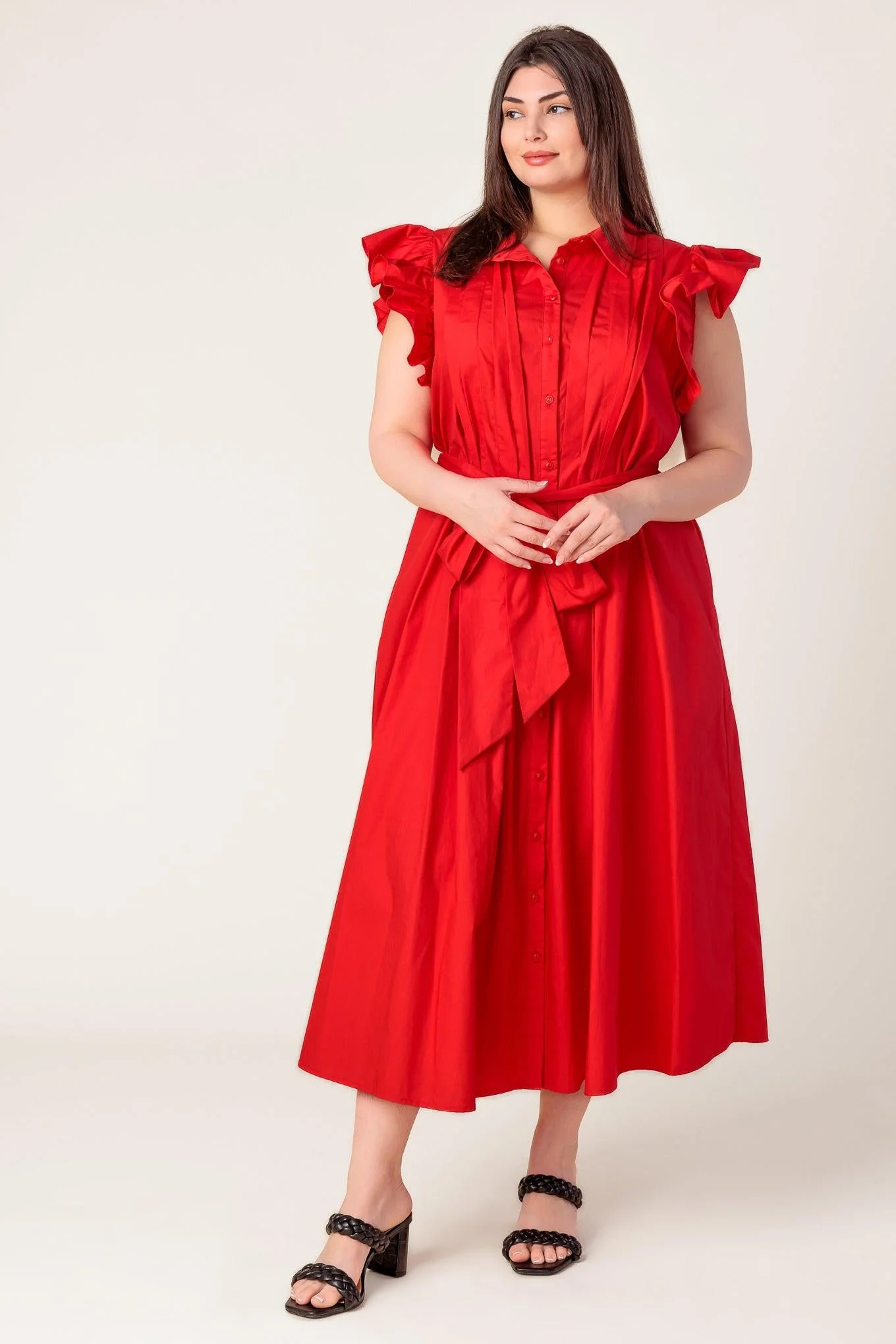 GLIMPSE IN TIME WOVEN MIDI DRESS - Image 21