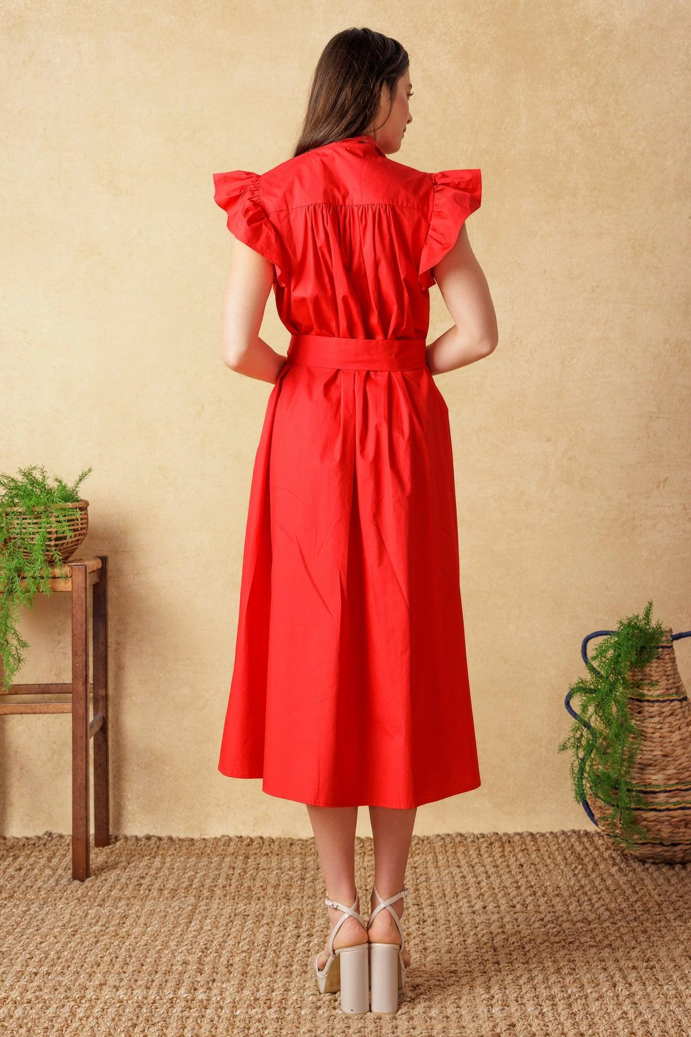 GLIMPSE IN TIME WOVEN MIDI DRESS - Image 3