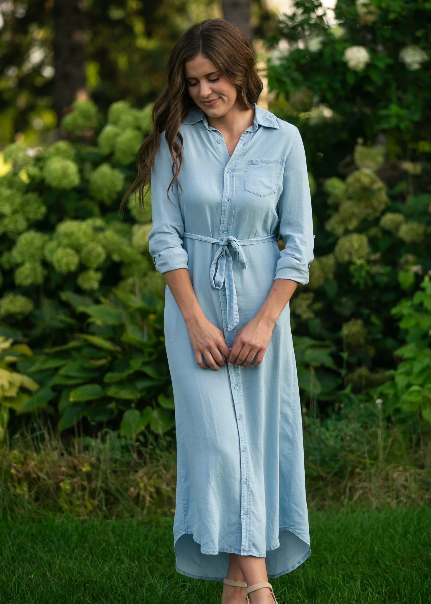 Hazel Chambray Long Sleeve Dress - Image 10