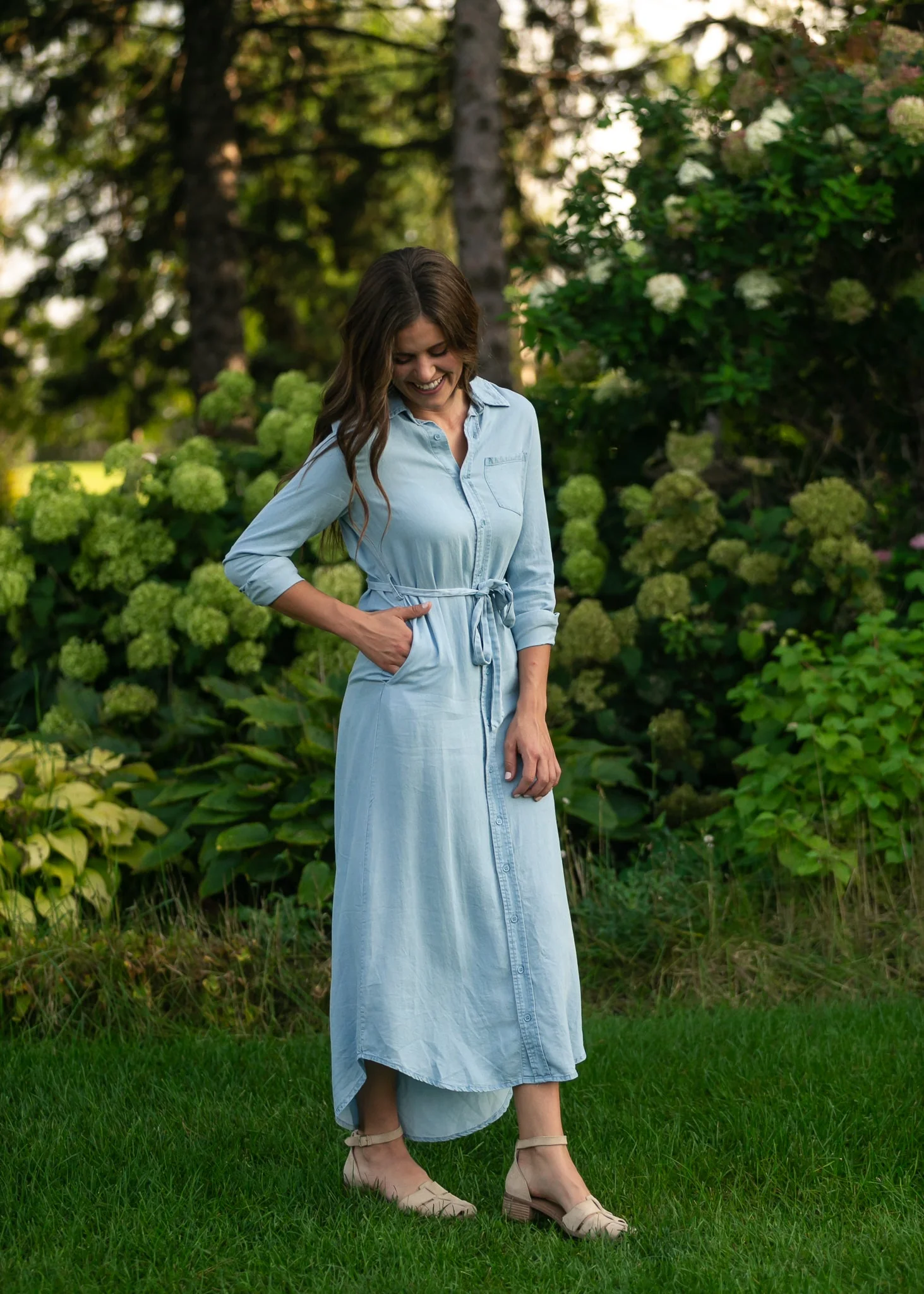 Hazel Chambray Long Sleeve Dress - Image 5