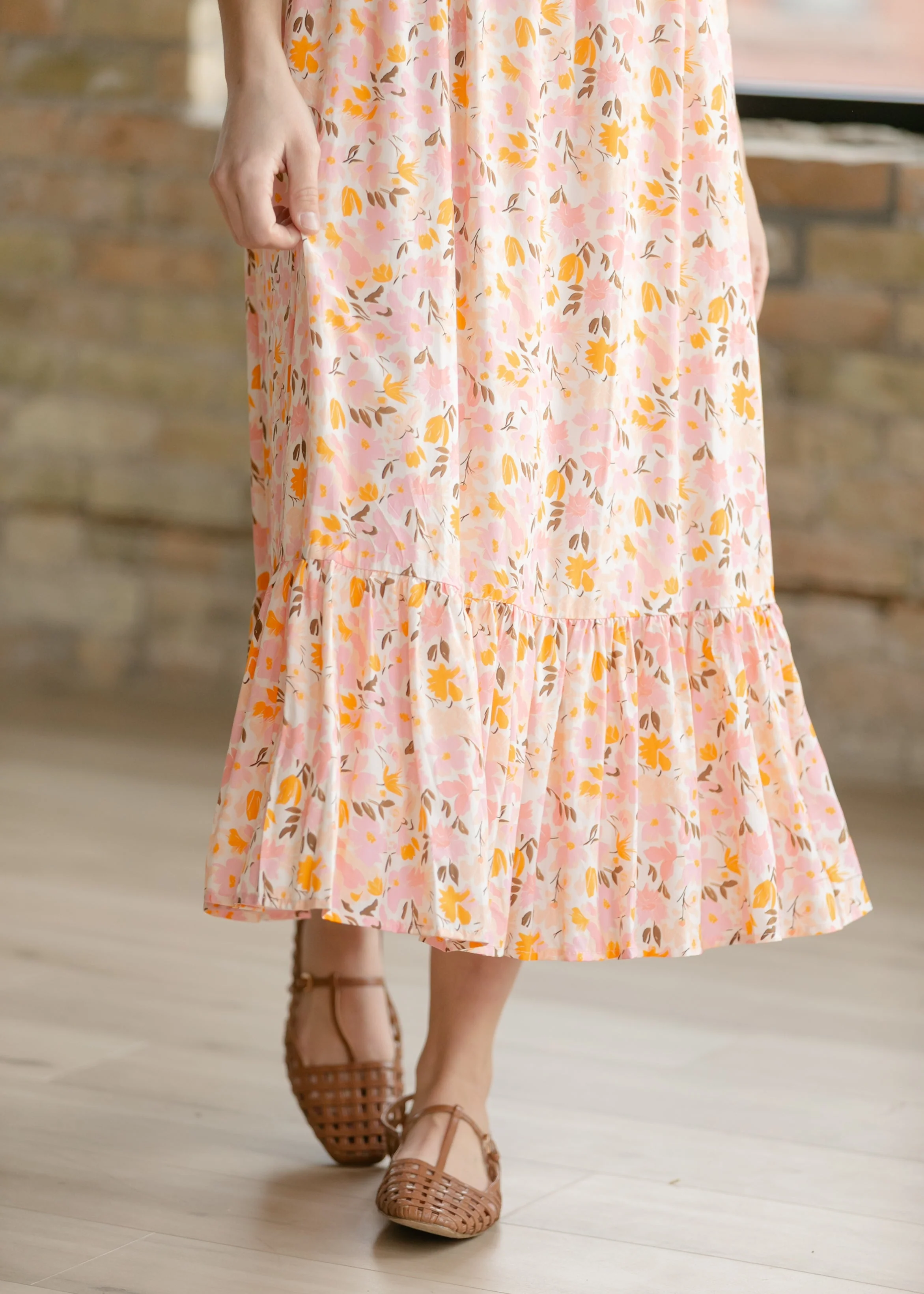 Jaydrien Floral Flutter Sleeve Midi Dress - Image 10