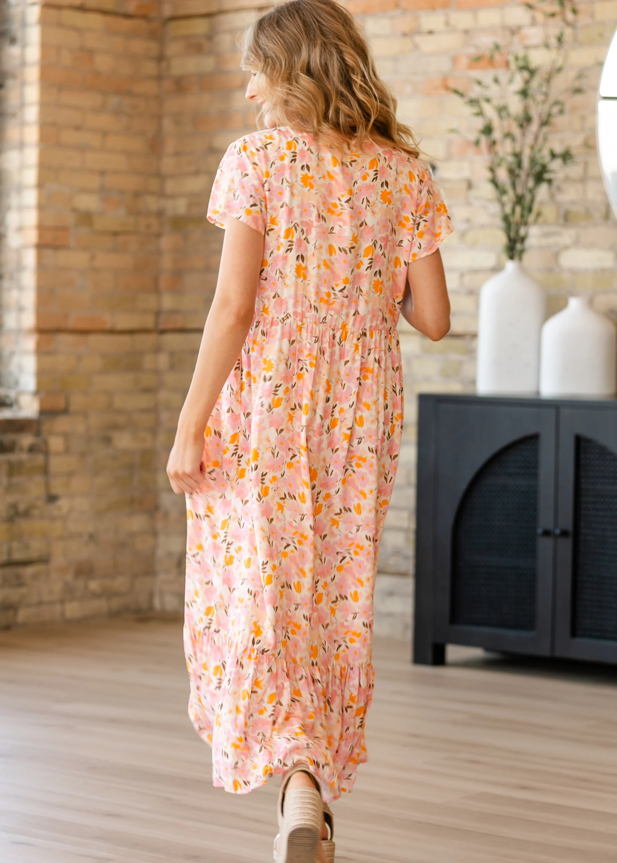 Jaydrien Floral Flutter Sleeve Midi Dress - Image 12