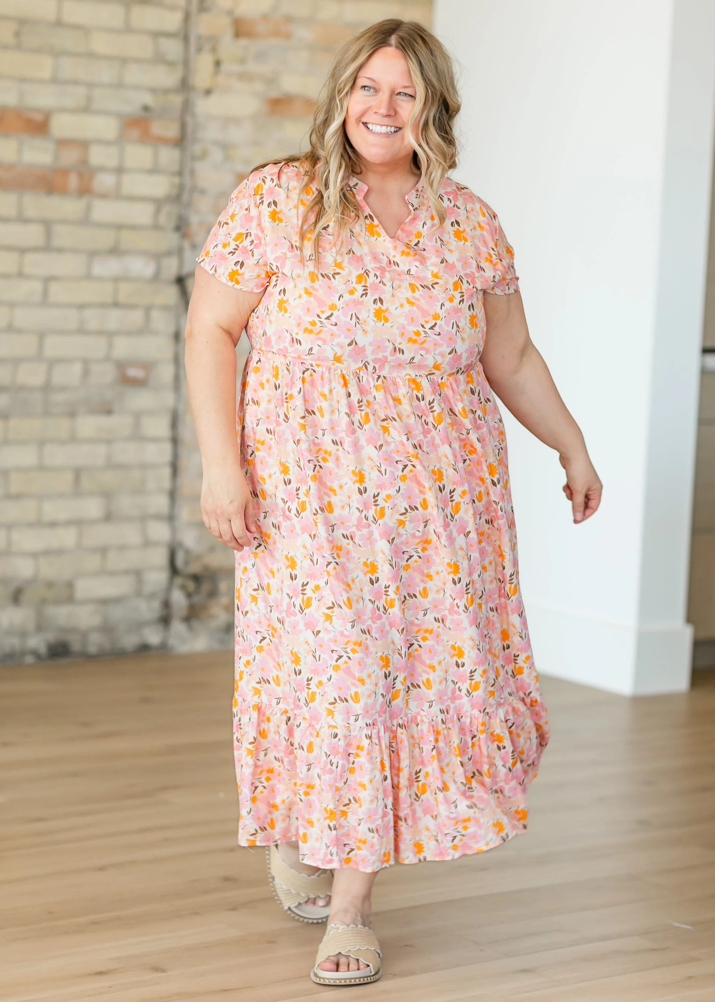 Jaydrien Floral Flutter Sleeve Midi Dress - Image 17
