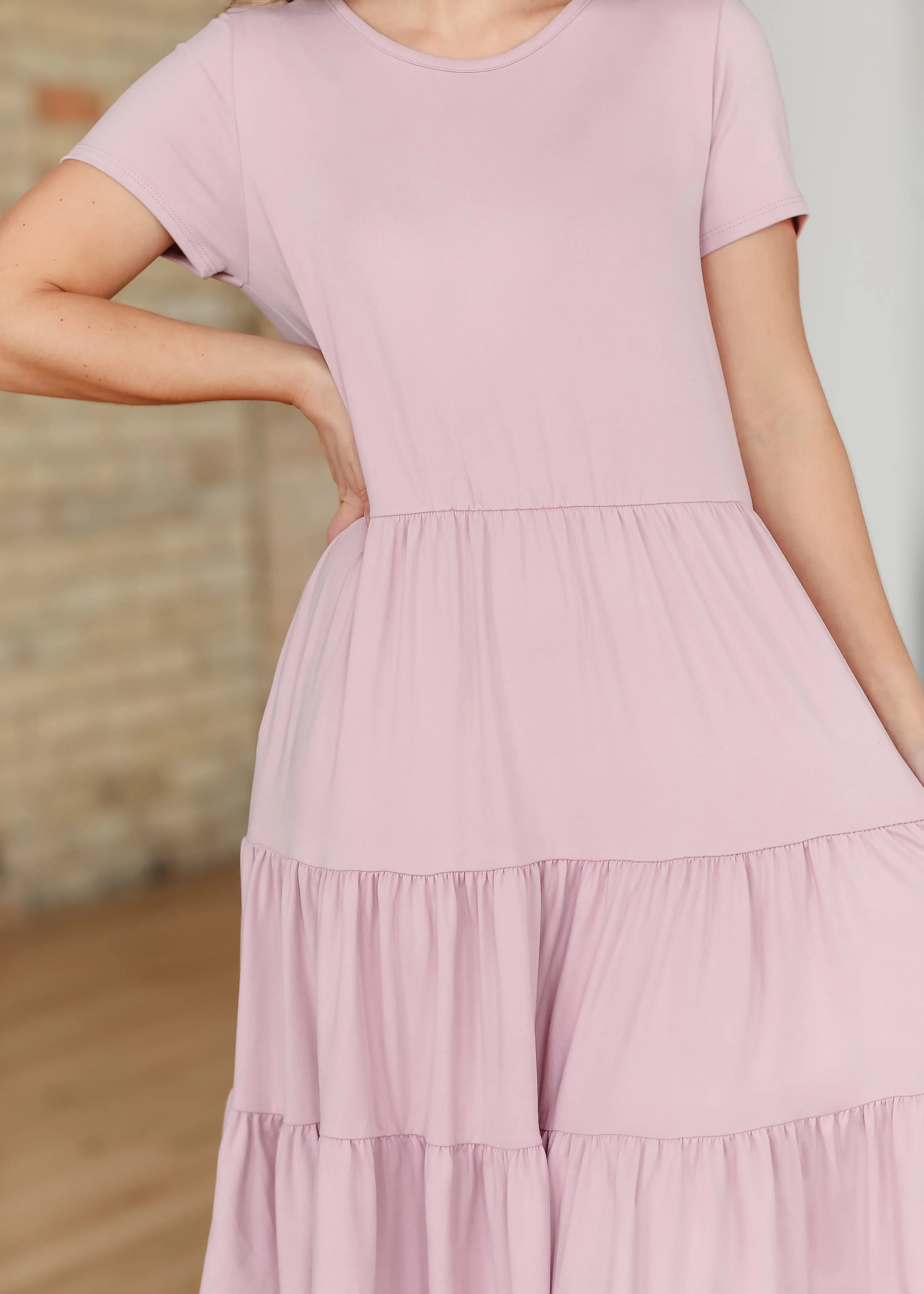 Jenna Knit Short Sleeve Tiered Midi Dress - FINAL SALE - Image 12