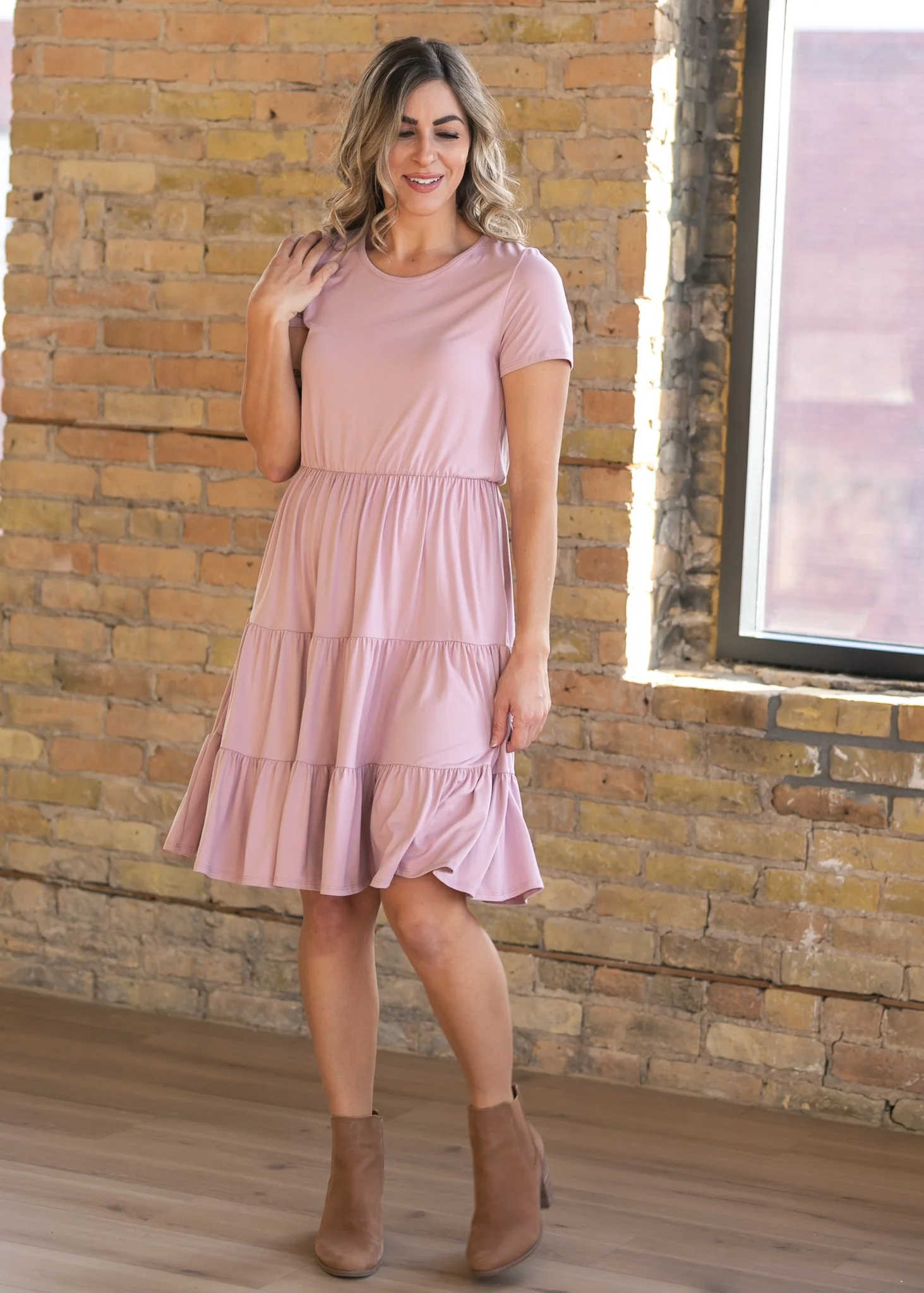 Jenna Knit Short Sleeve Tiered Midi Dress - FINAL SALE - Image 4