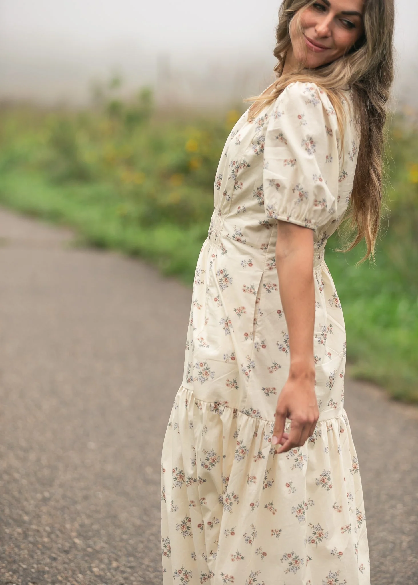 Katrina Half Sleeve Floral Midi Dress - Image 10