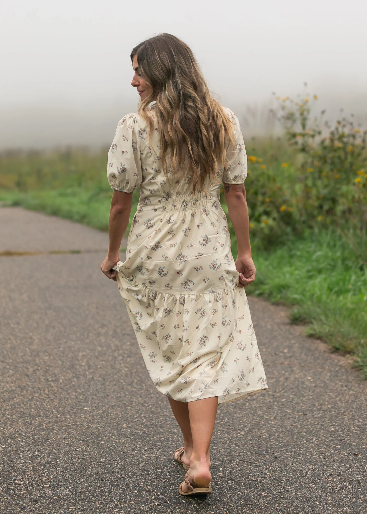 Katrina Half Sleeve Floral Midi Dress - Image 15