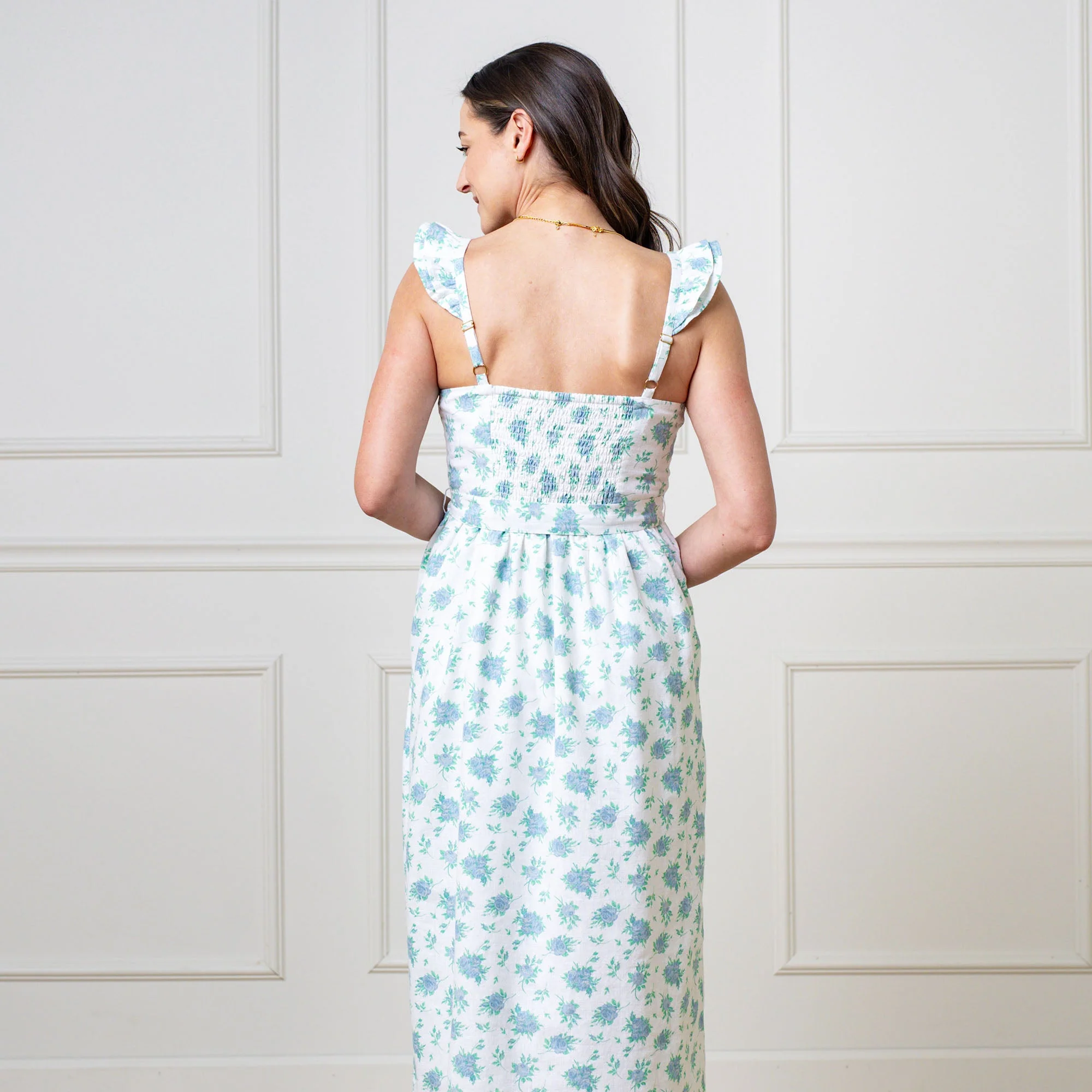 Linen Flutter Party Dress - Image 3