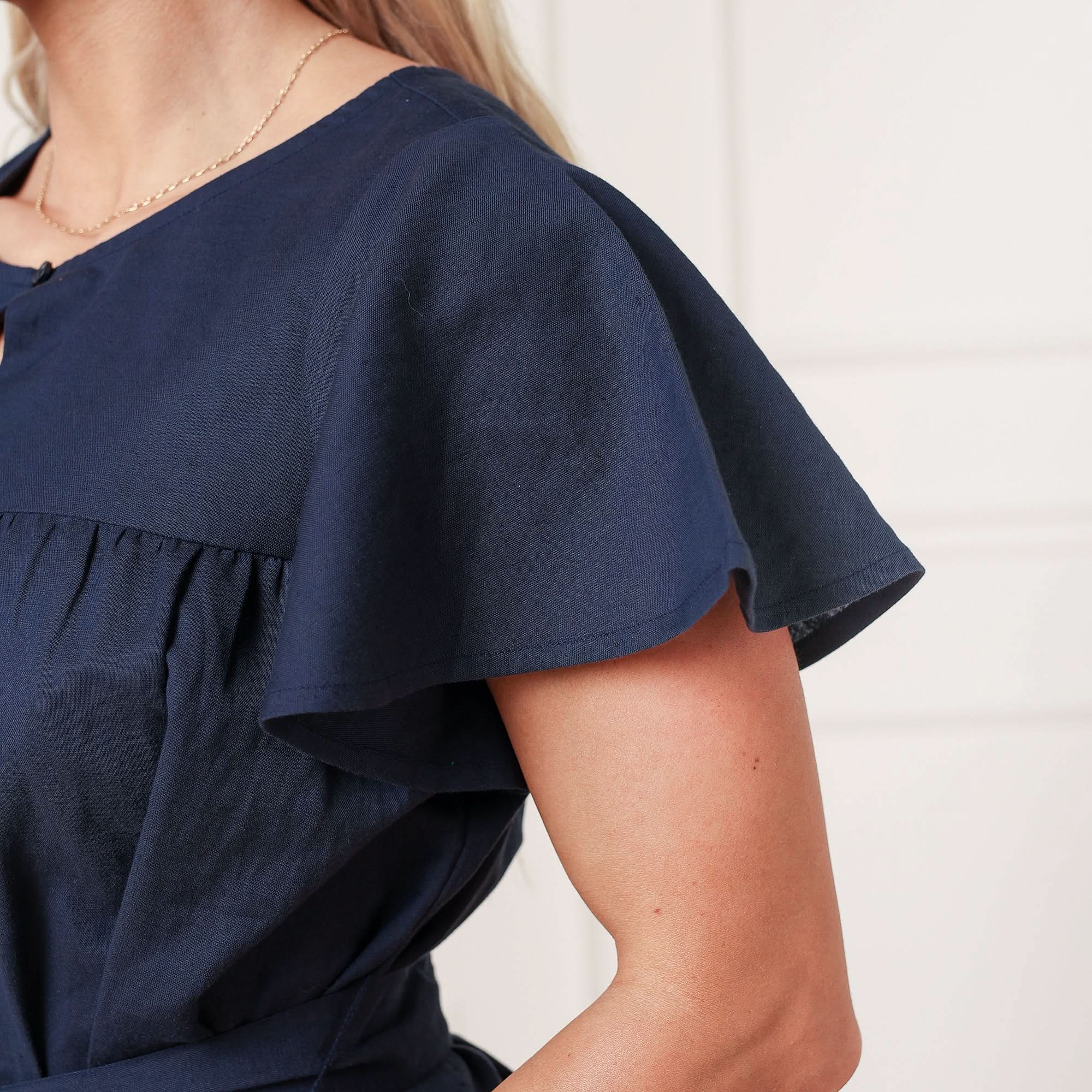 Linen Keyhole Dress - Image 2