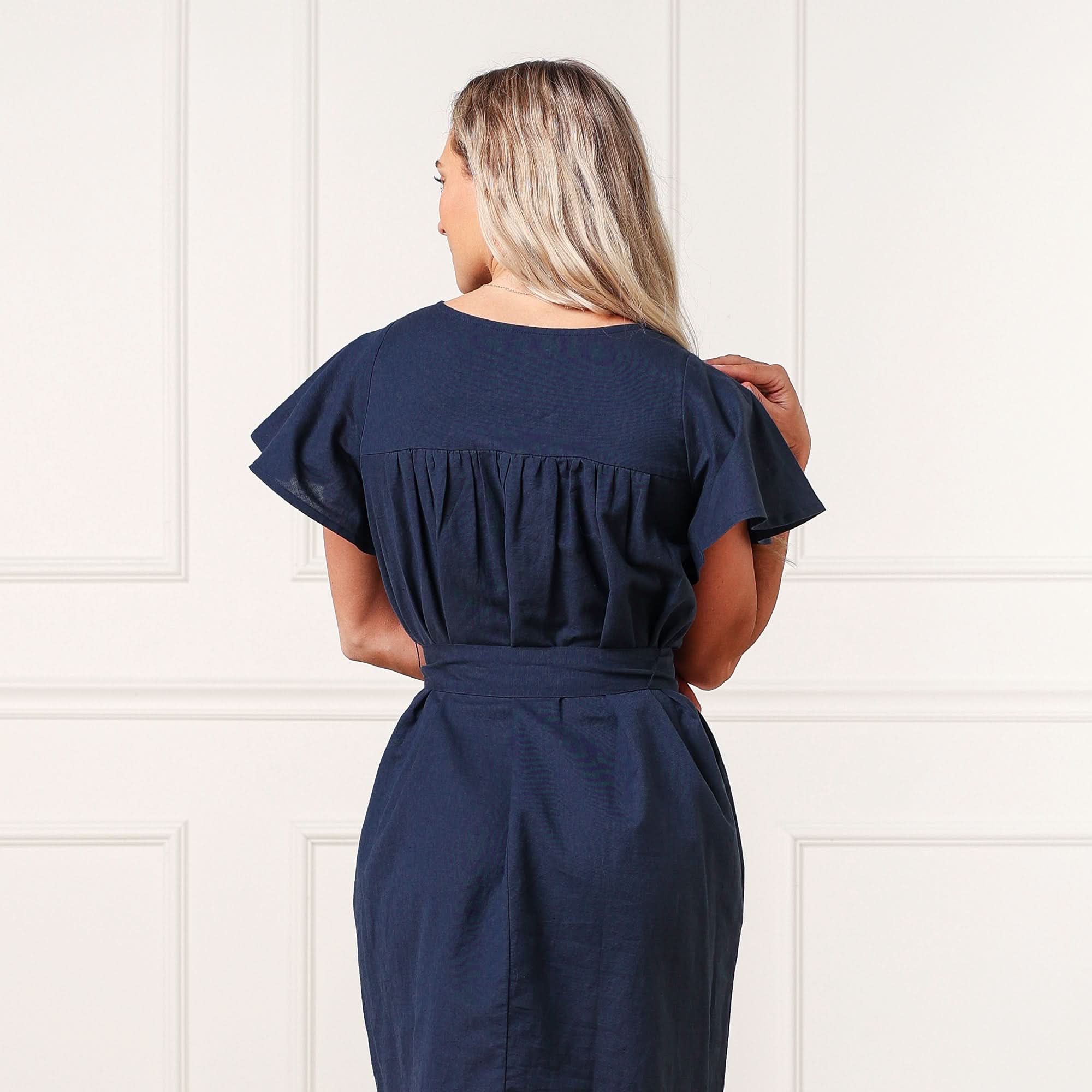 Linen Keyhole Dress - Image 3