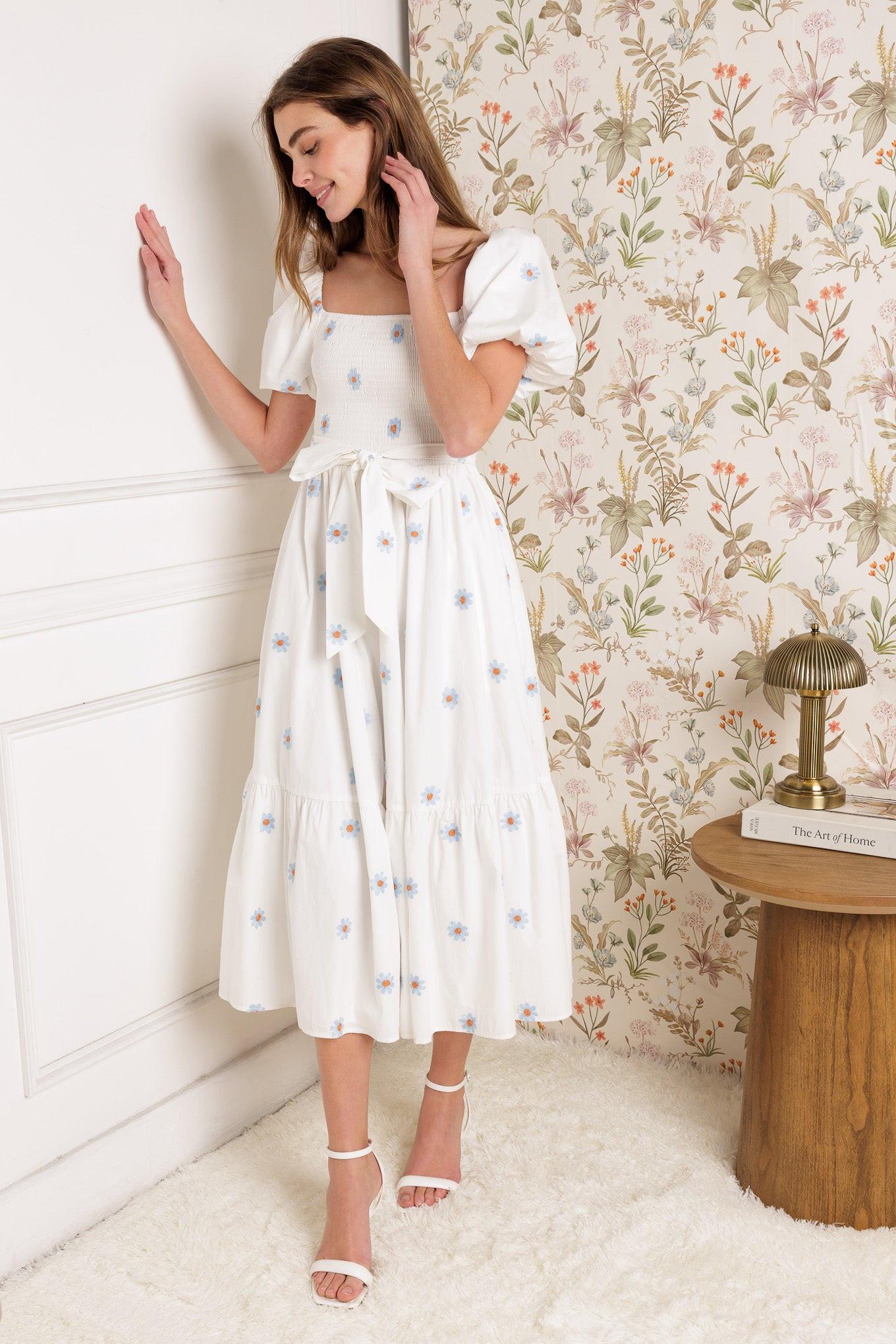 LUXE LAGOON EMBROIDERED MIDI DRESS - Image 3