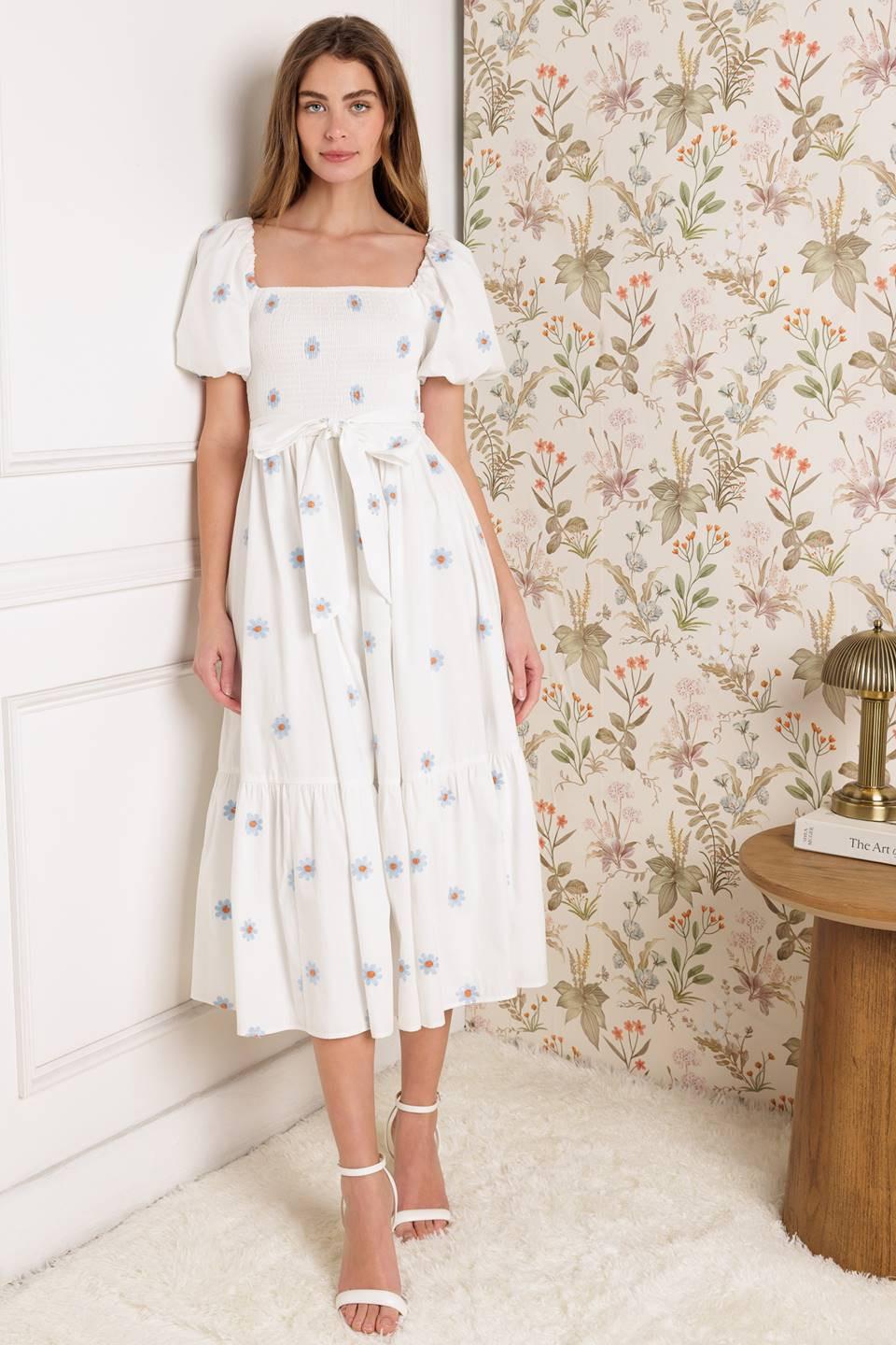 LUXE LAGOON EMBROIDERED MIDI DRESS - Image 5