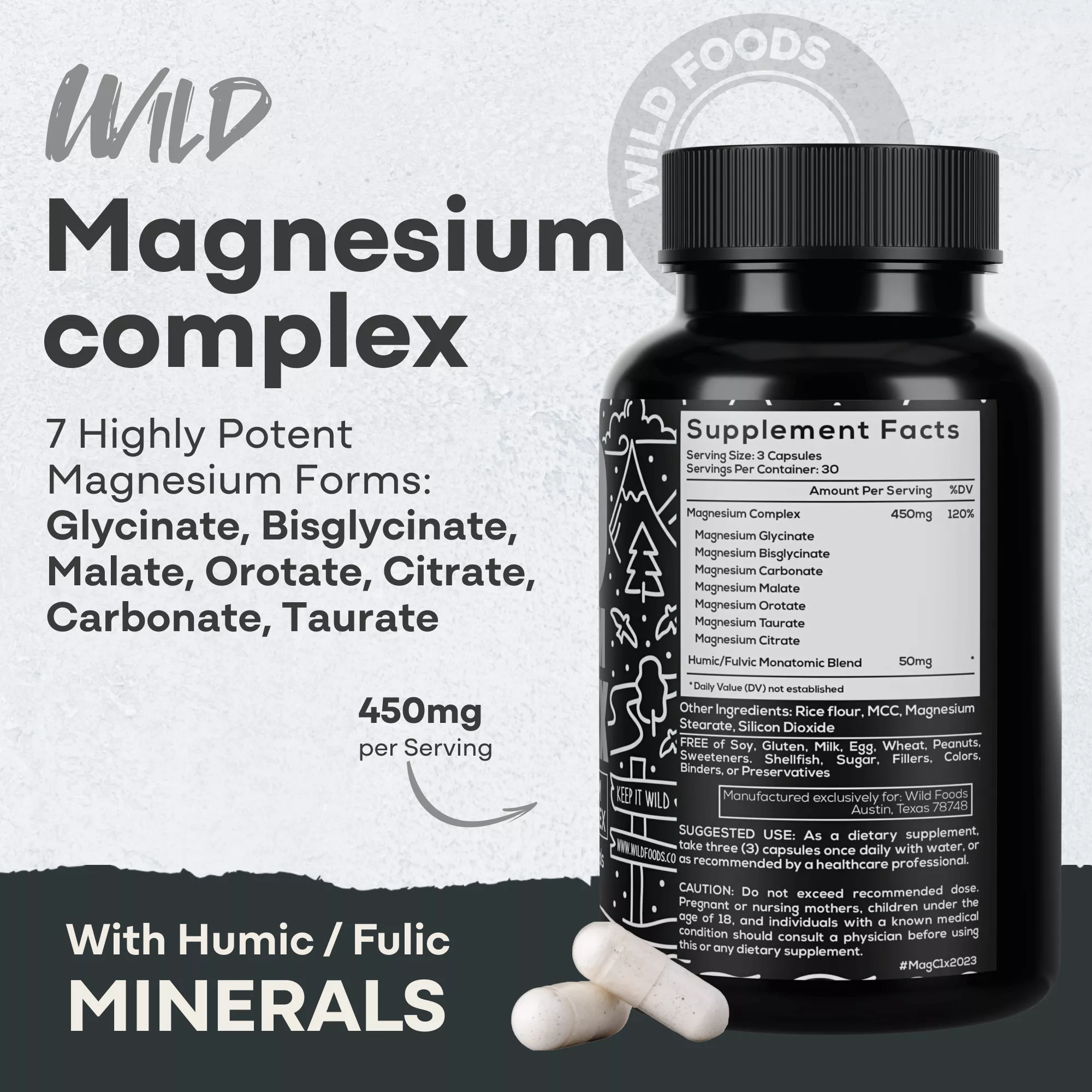 Magnesium Complex | 7-in-1 Complete Spectrum Formula by Wild Foods - Image 3