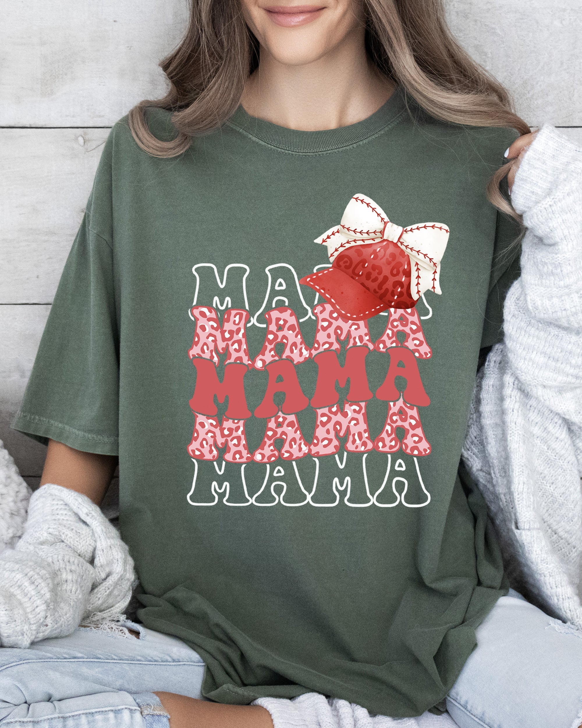 Mama, Mama, Mama, Baseball Hat, Coquette Aesthetic, Mom, Mother, Retro Tshirt Comfort Colors T-Shirt - Image 4