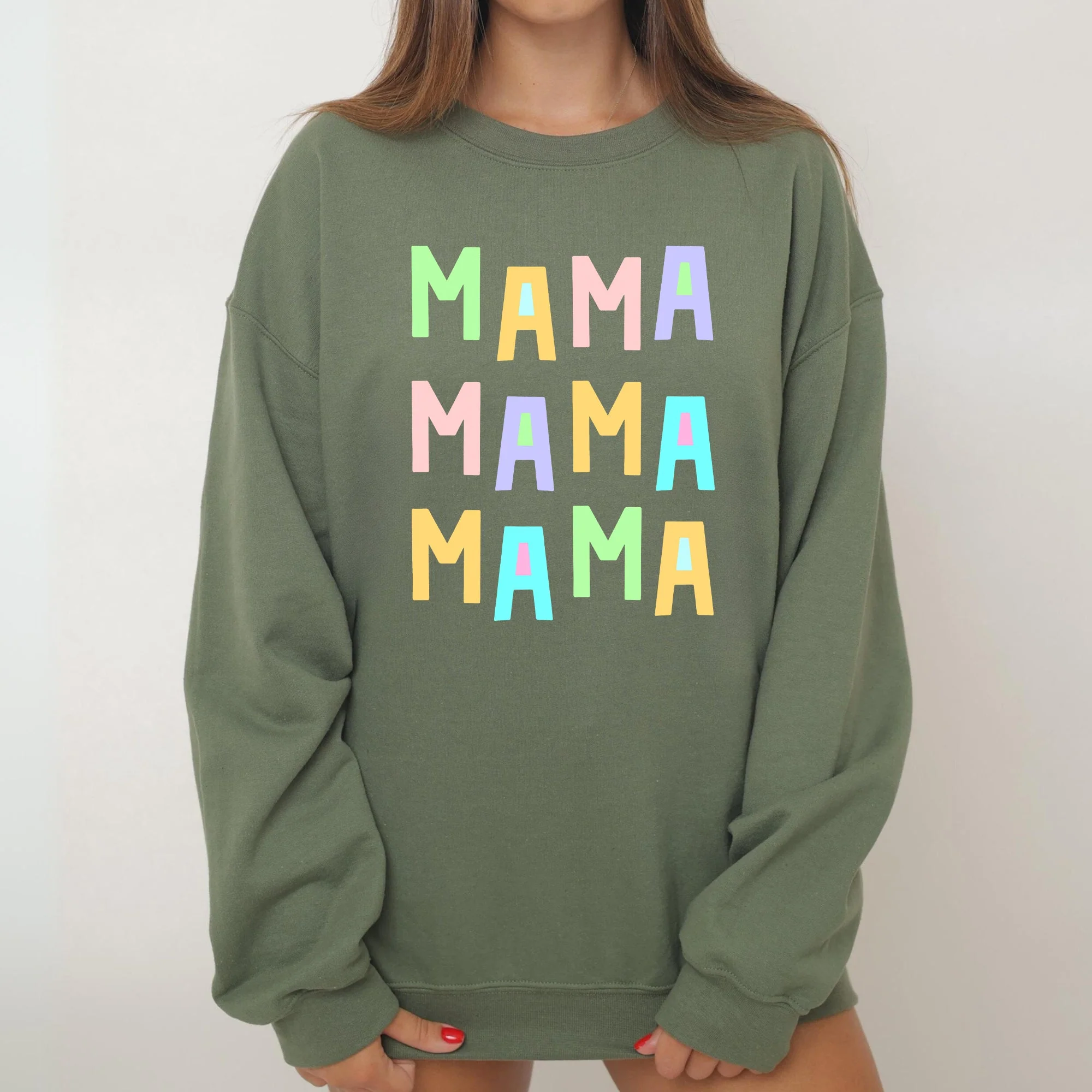 Mama Mama Mama Sweatshirt, Positivity, Funny, Sarcastic, Mom Gift, Mental Health, Colorful, Pastel, Crewneck, Crew Neck Sweatshirt - Image 5