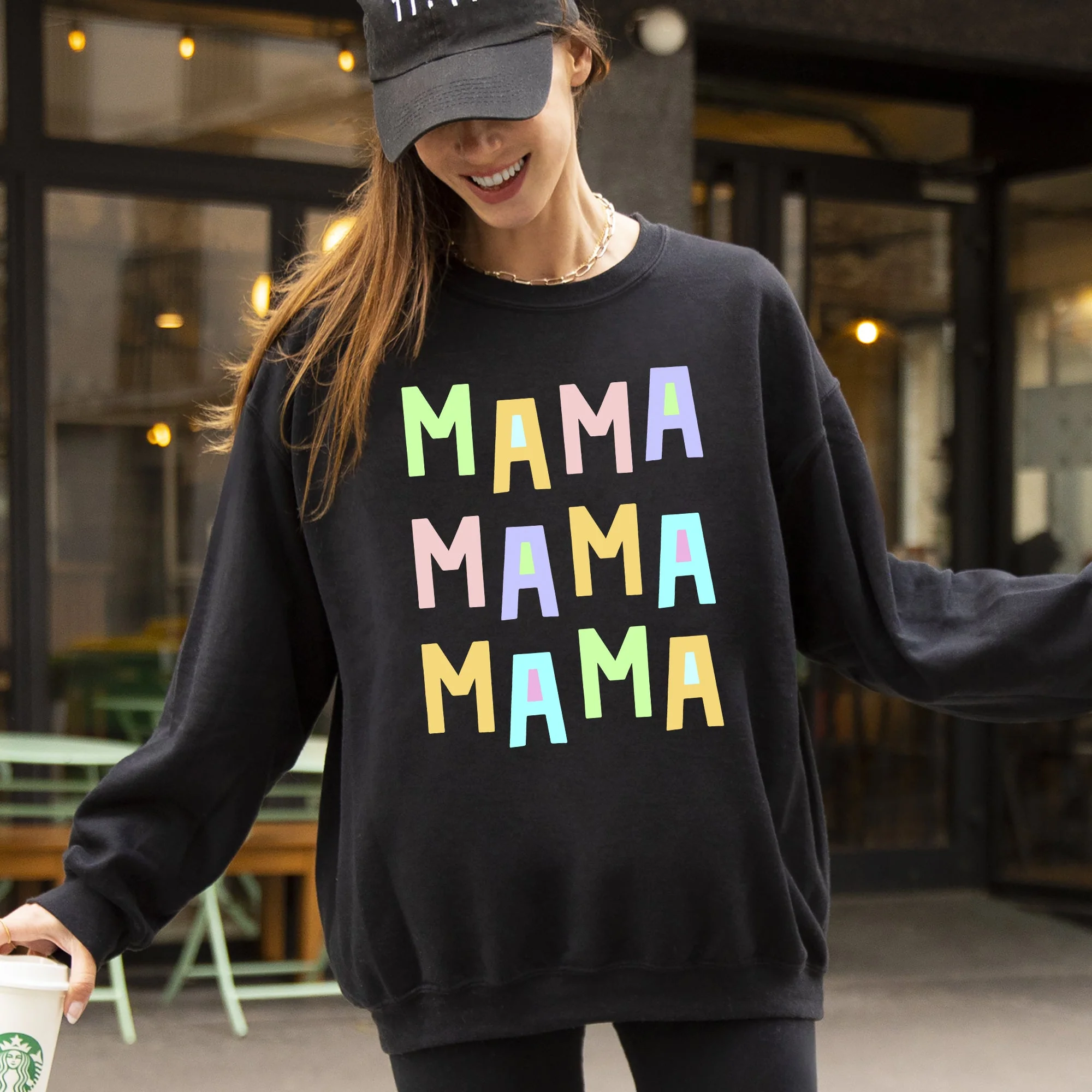 Mama Mama Mama Sweatshirt, Positivity, Funny, Sarcastic, Mom Gift, Mental Health, Colorful, Pastel, Crewneck, Crew Neck Sweatshirt - Image 6