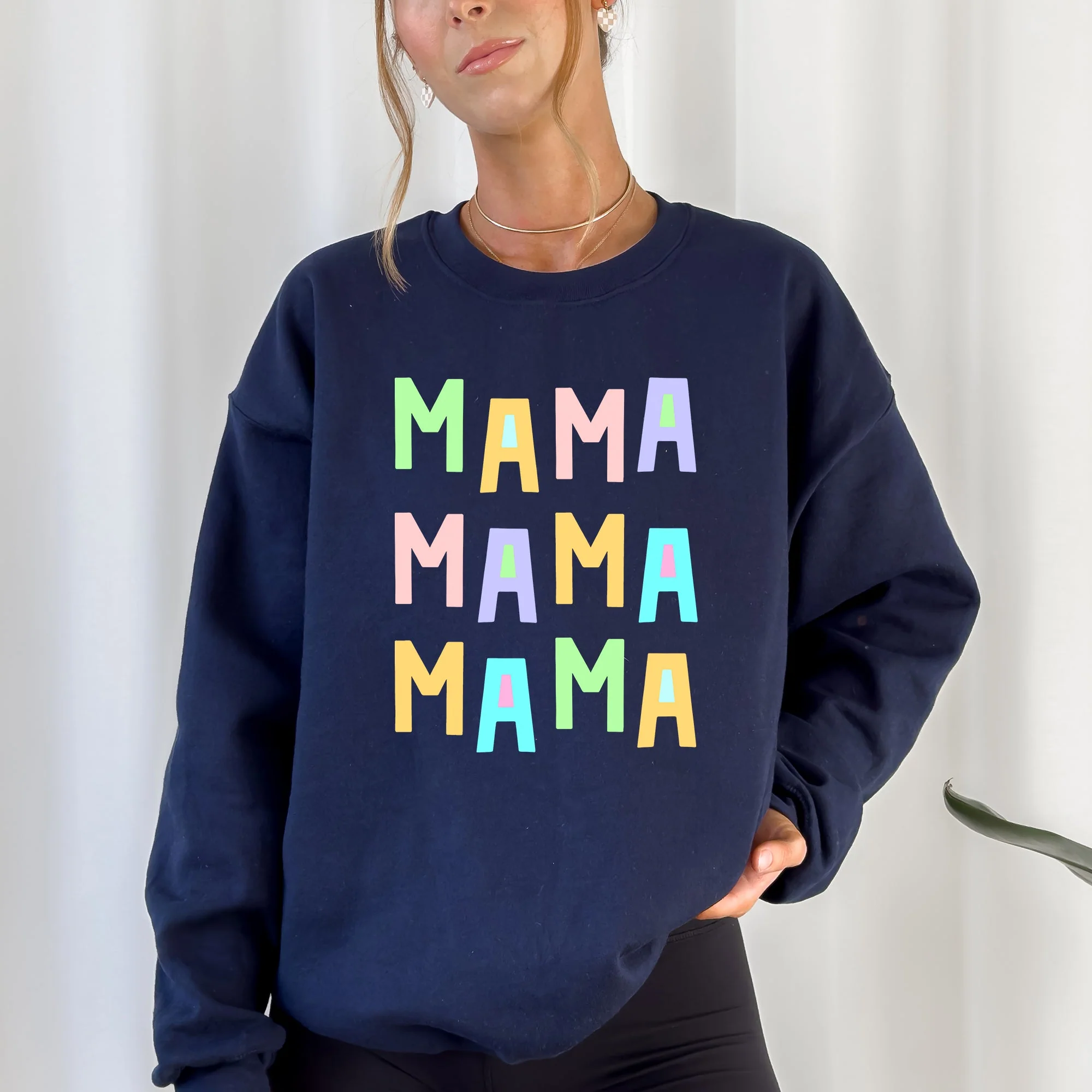 Mama Mama Mama Sweatshirt, Positivity, Funny, Sarcastic, Mom Gift, Mental Health, Colorful, Pastel, Crewneck, Crew Neck Sweatshirt - Image 7