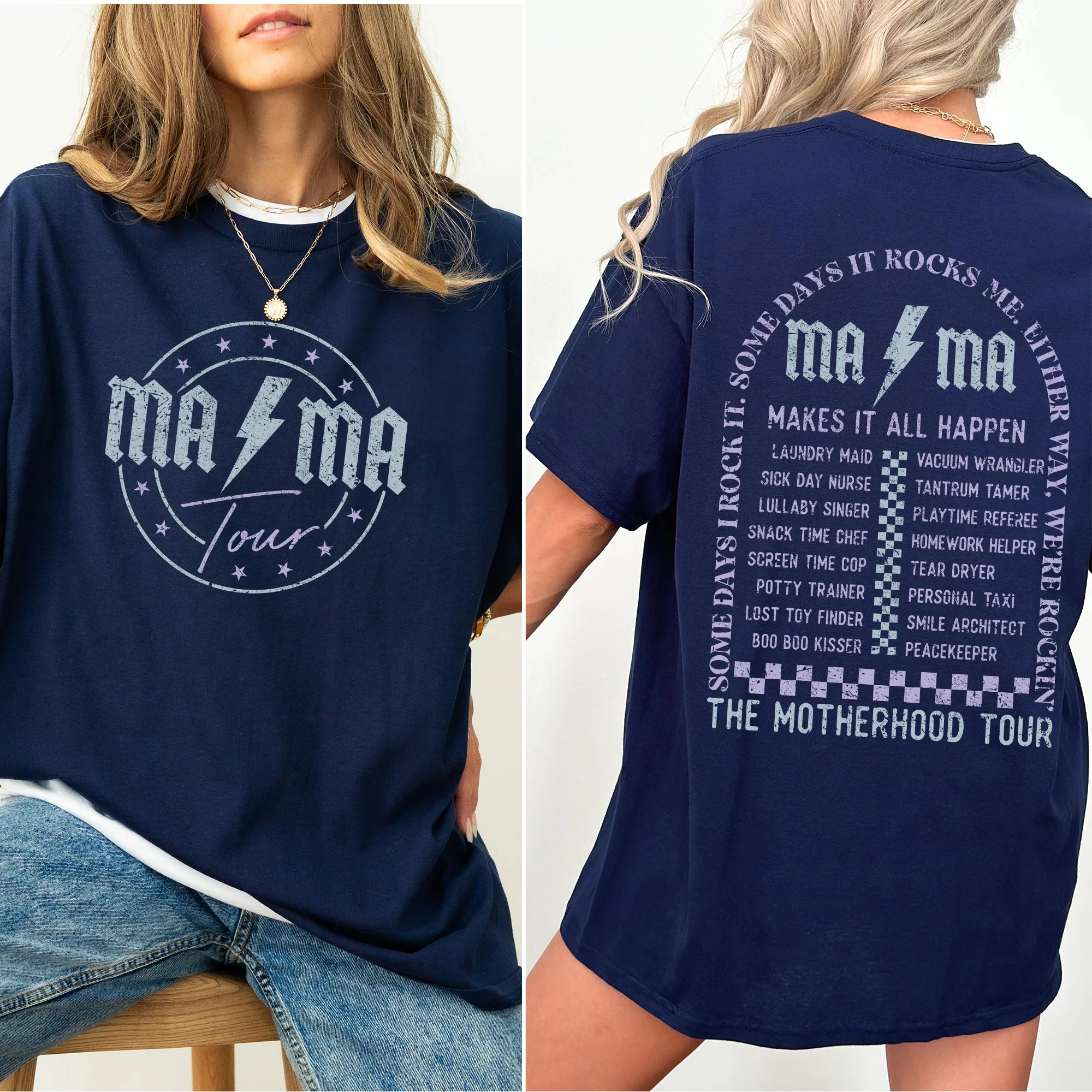 Mama Rock Tour Shirt, Comfort Colors Tshirt, Mom Life, Concert Tee, Rock and Roll, Motherhood World Tour, Music Lover Tee, Tired as a Mother, Funny Mothers Gift Tee - Image 2