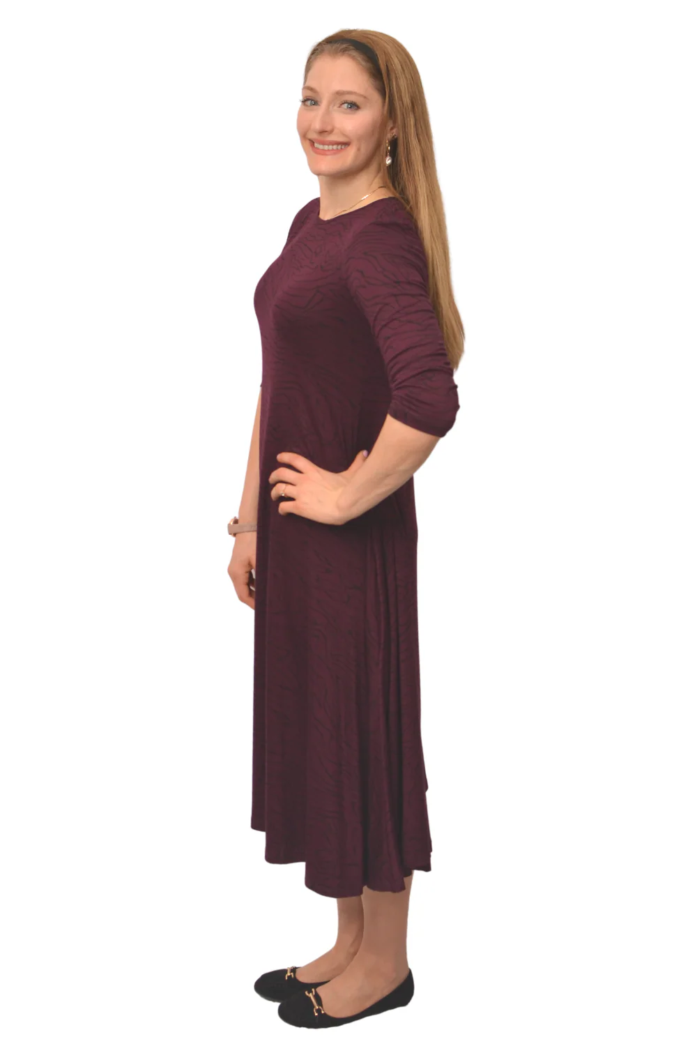 Mid-Calf 3/4 Sleeve Swing Dress with Pockets - Image 27