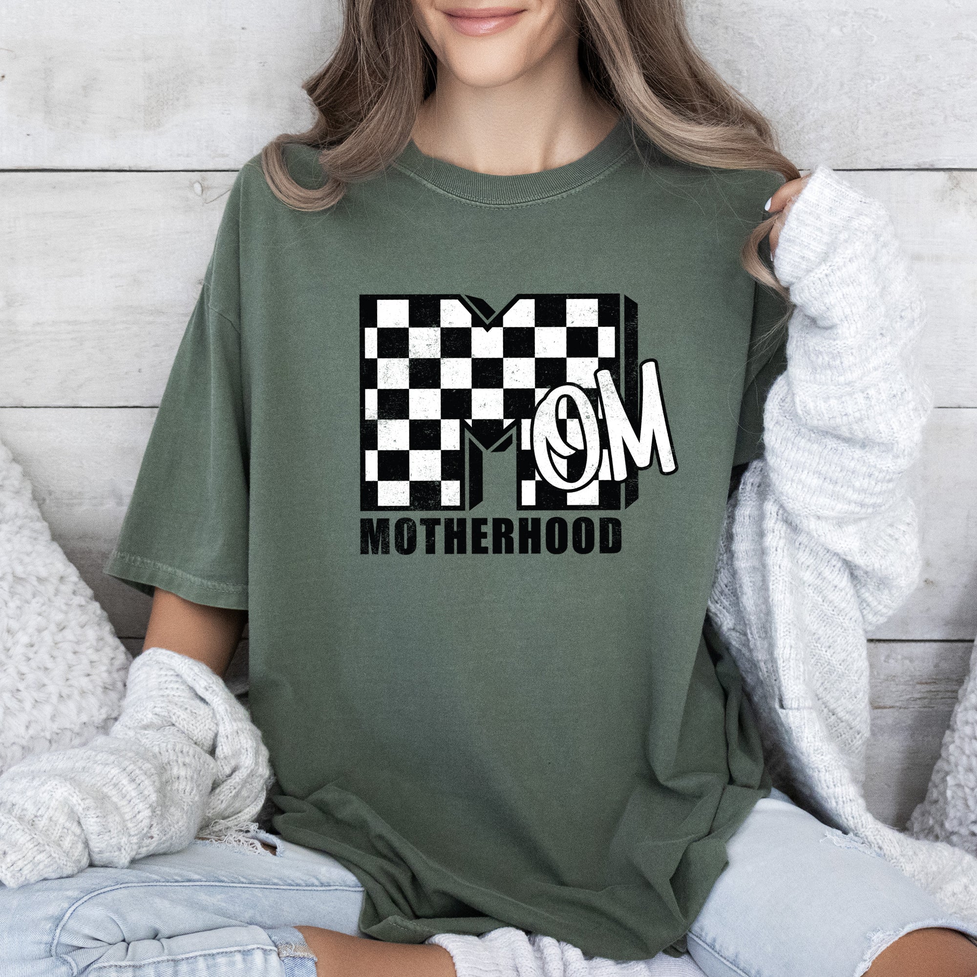 Mom, Comfort Colors, Motherhood, MTV, Retro, Checkerboard, Comfort Colors Tshirt - Image 7