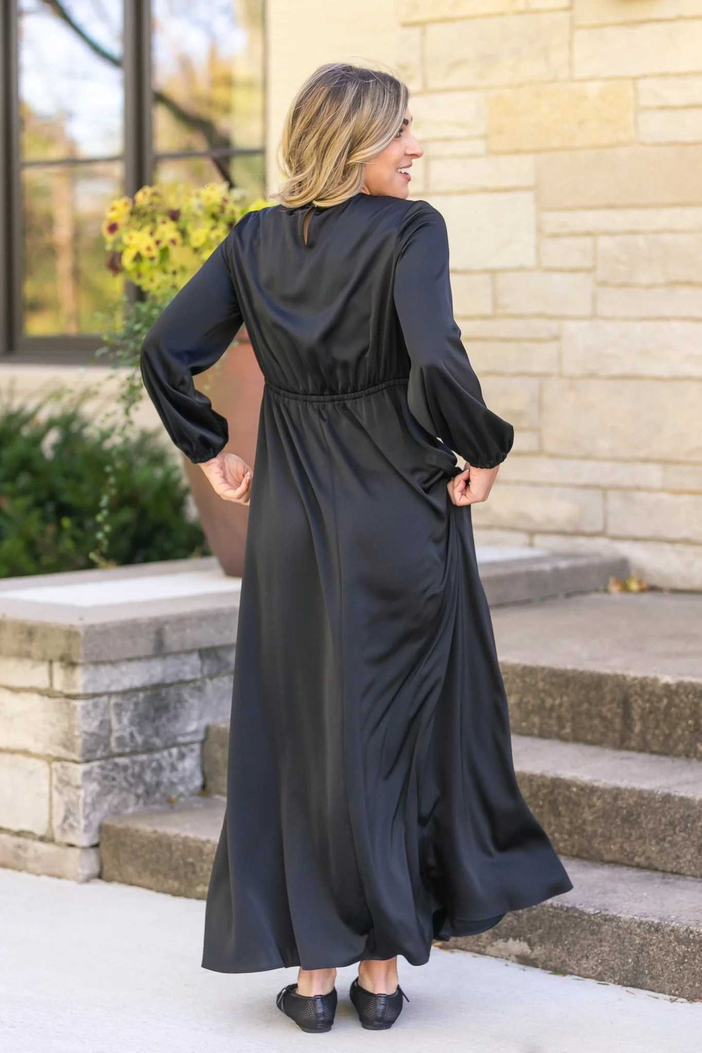 Muriel Satin Maxi Dress - FINAL SALE - Image 3