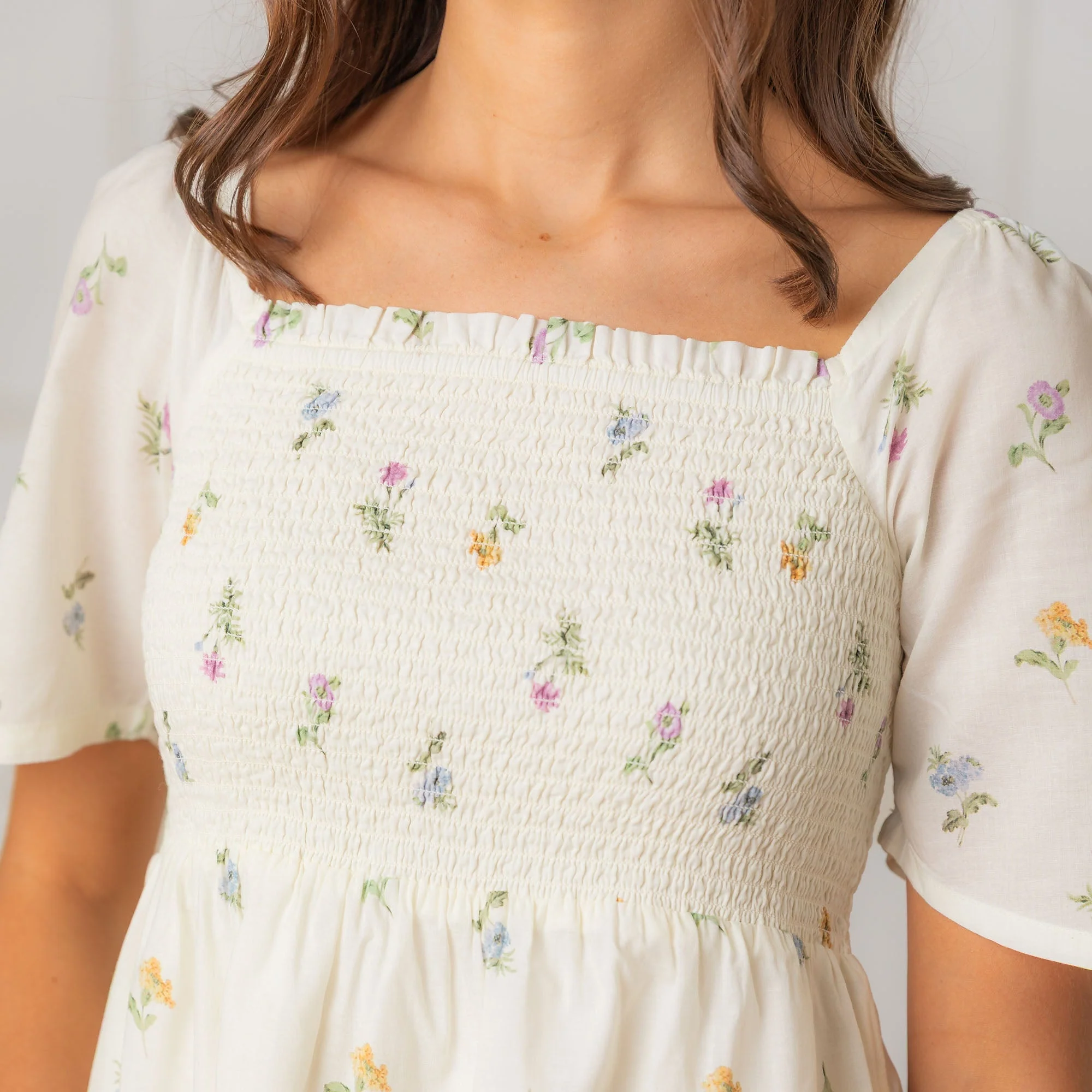 Organic Bell Sleeve Smocked Dress - Image 2